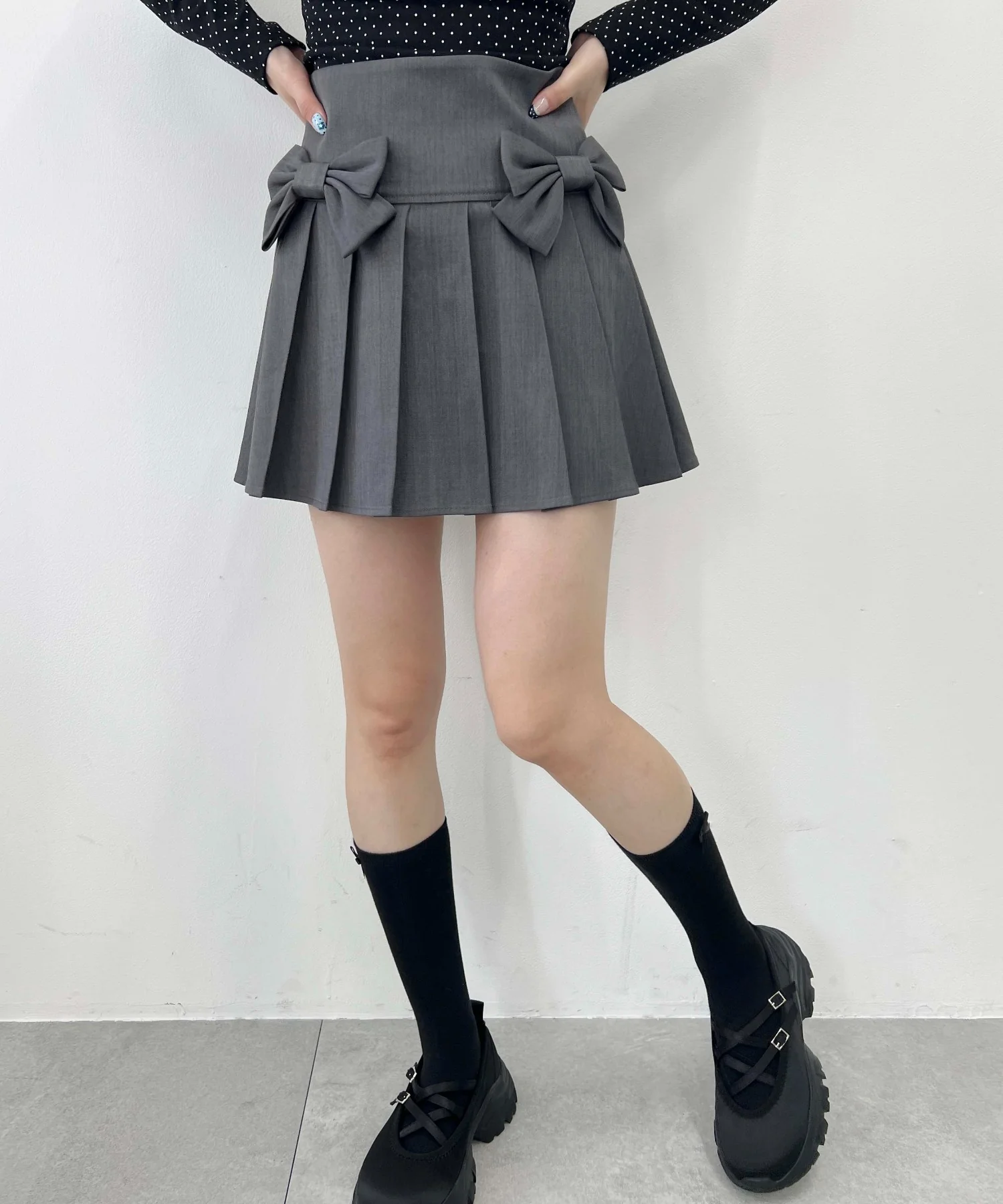 ダブルリボンプリーツスカート - Image 6