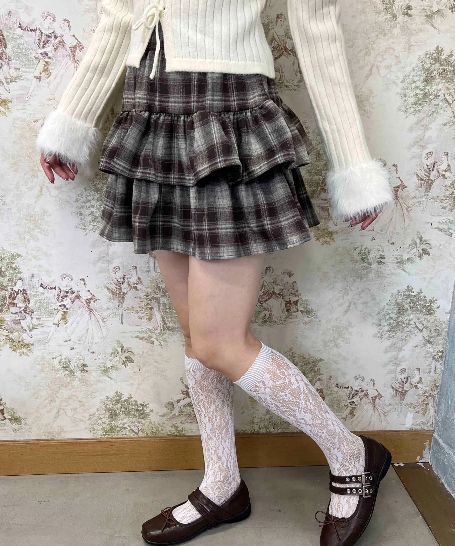 チェック2段ティアードスカート - Image 6