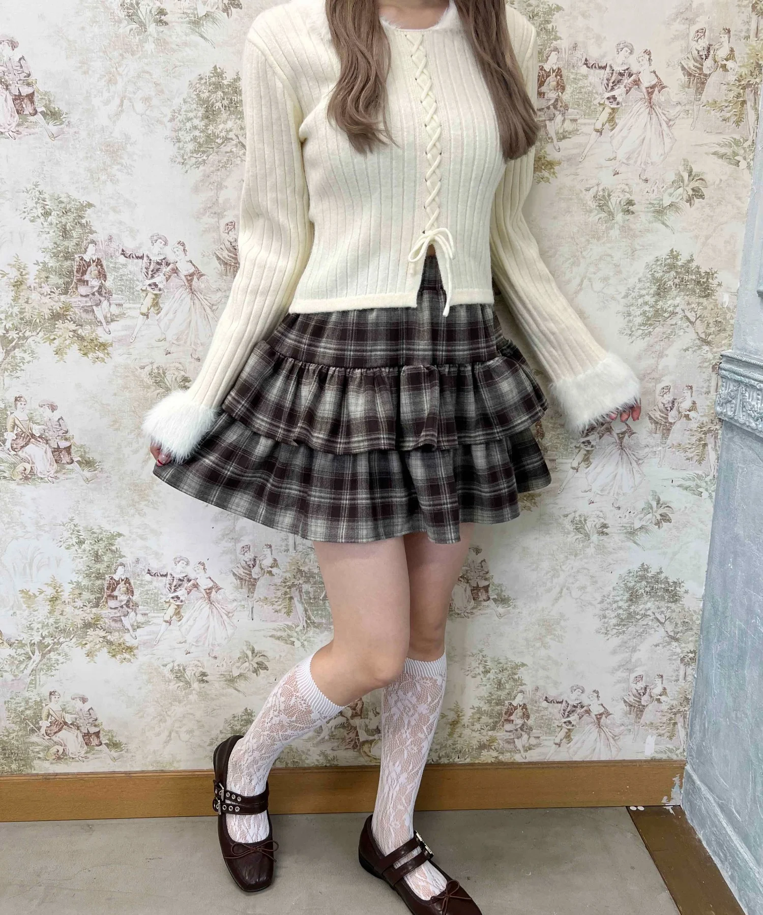 チェック2段ティアードスカート - Image 8