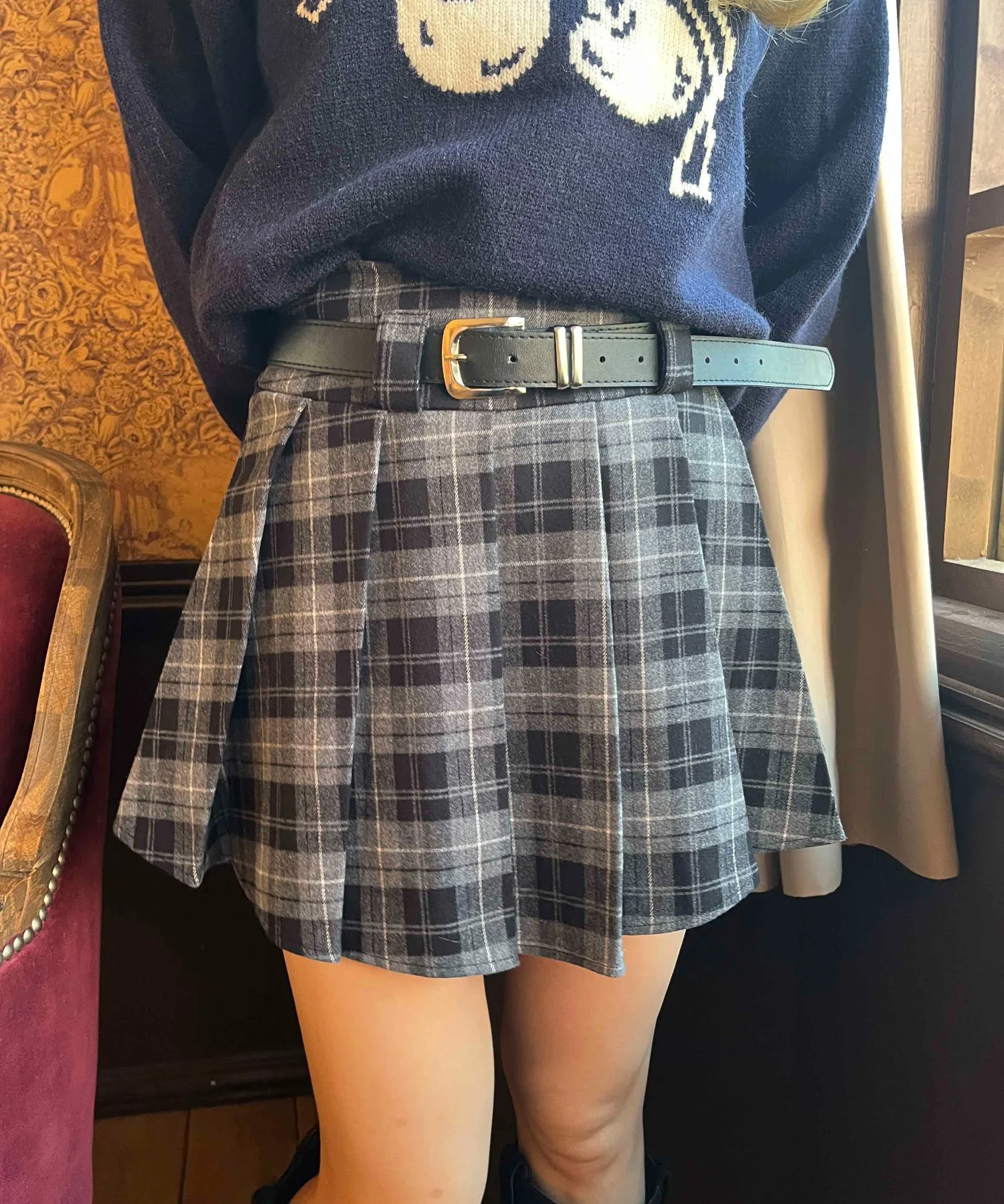 ベルト付きチェックプリーツスカート - Image 12