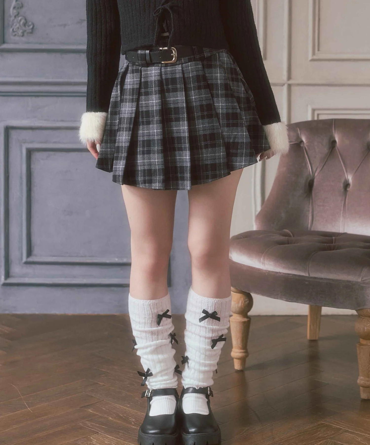 ベルト付きチェックプリーツスカート - Image 18