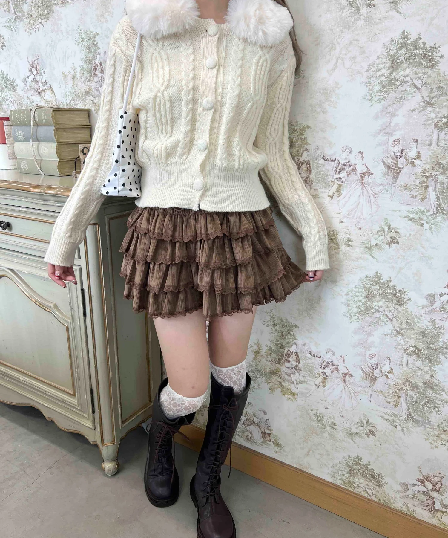 フェイクスウェードフリルミニスカート - Image 5