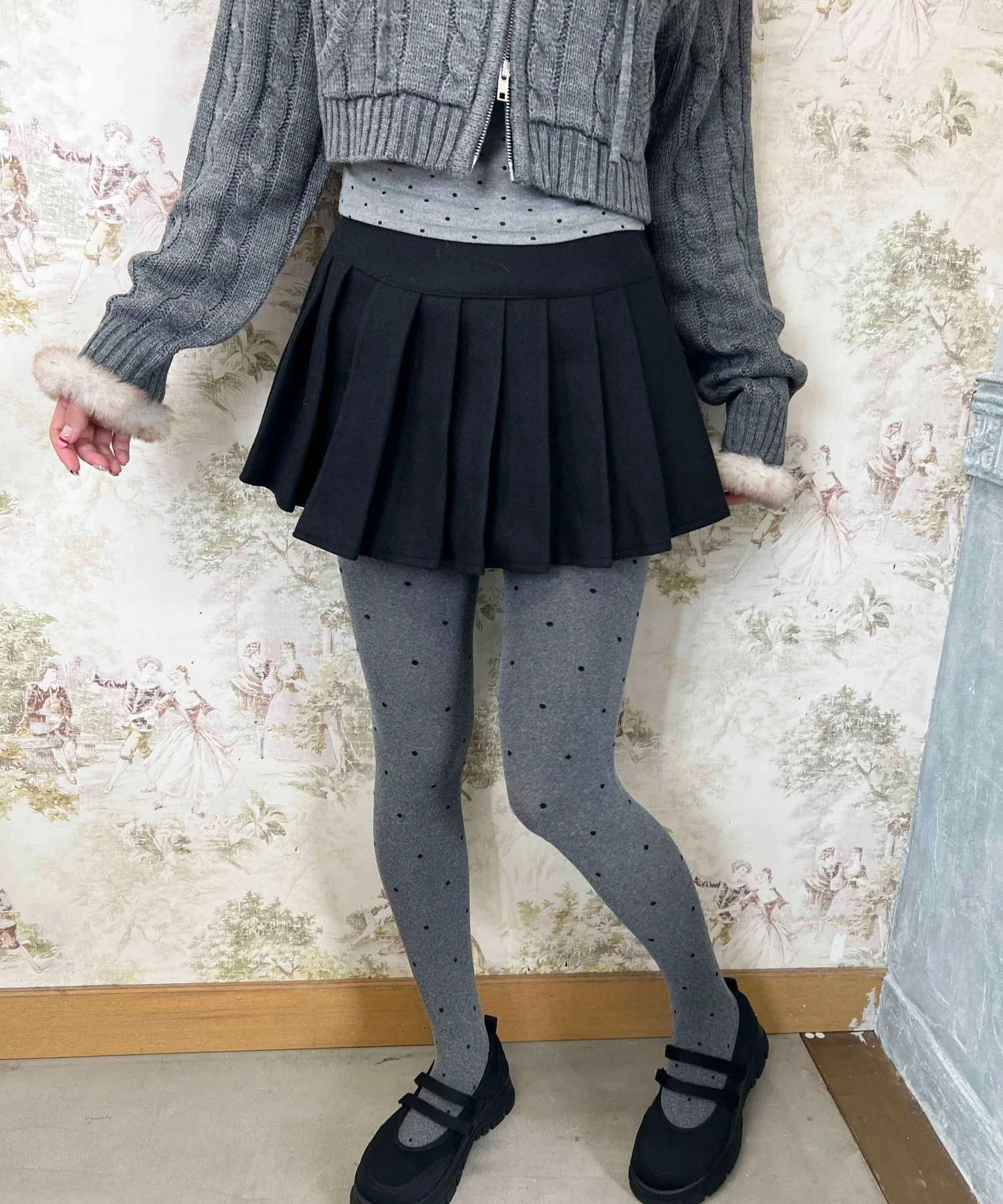 起毛プリーツスカート - Image 11