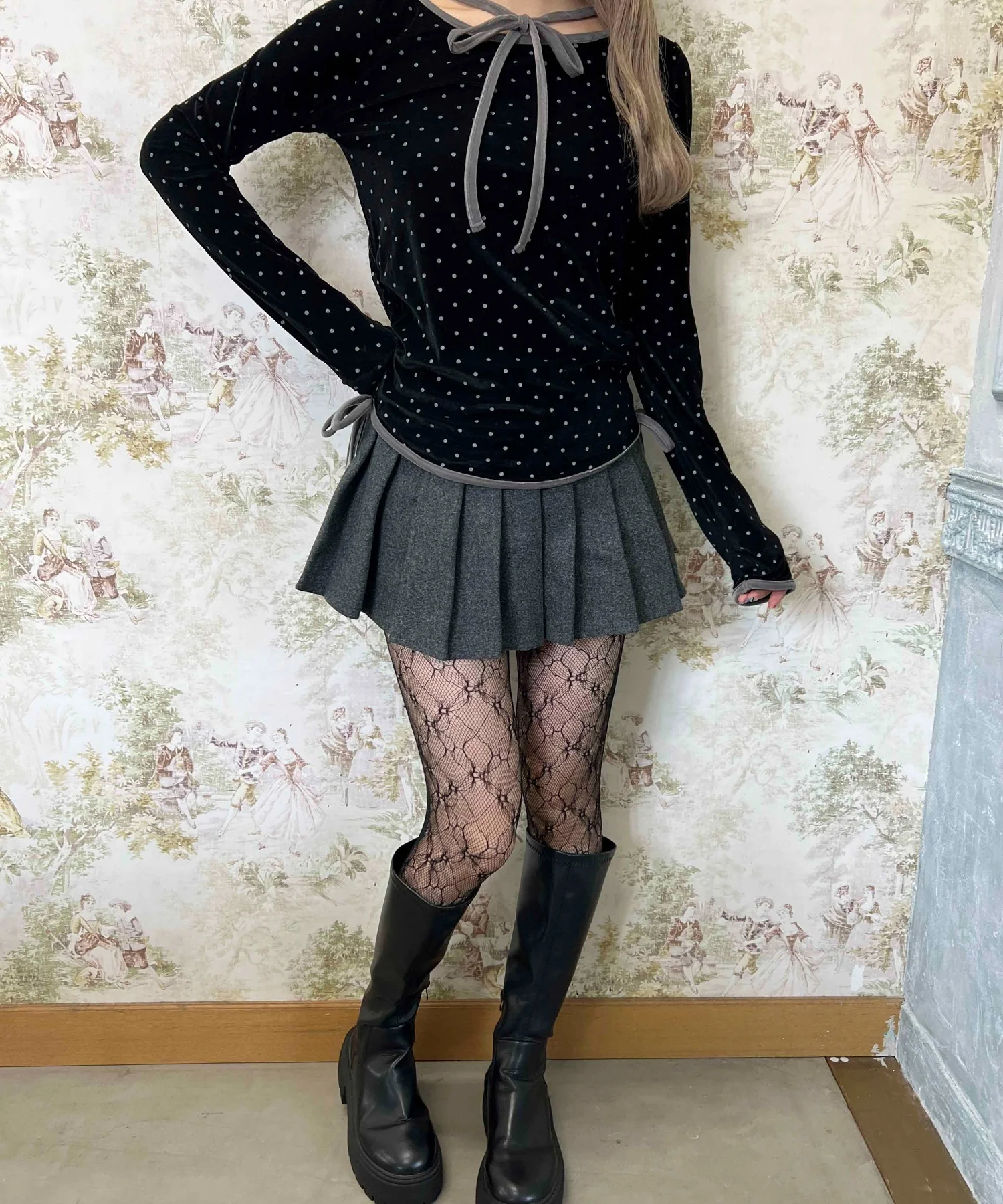 起毛プリーツスカート - Image 6