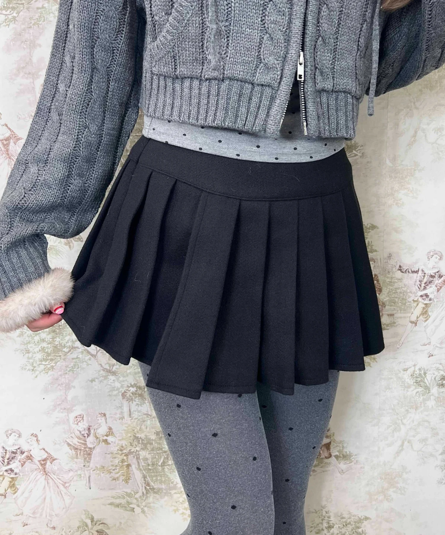 起毛プリーツスカート - Image 8