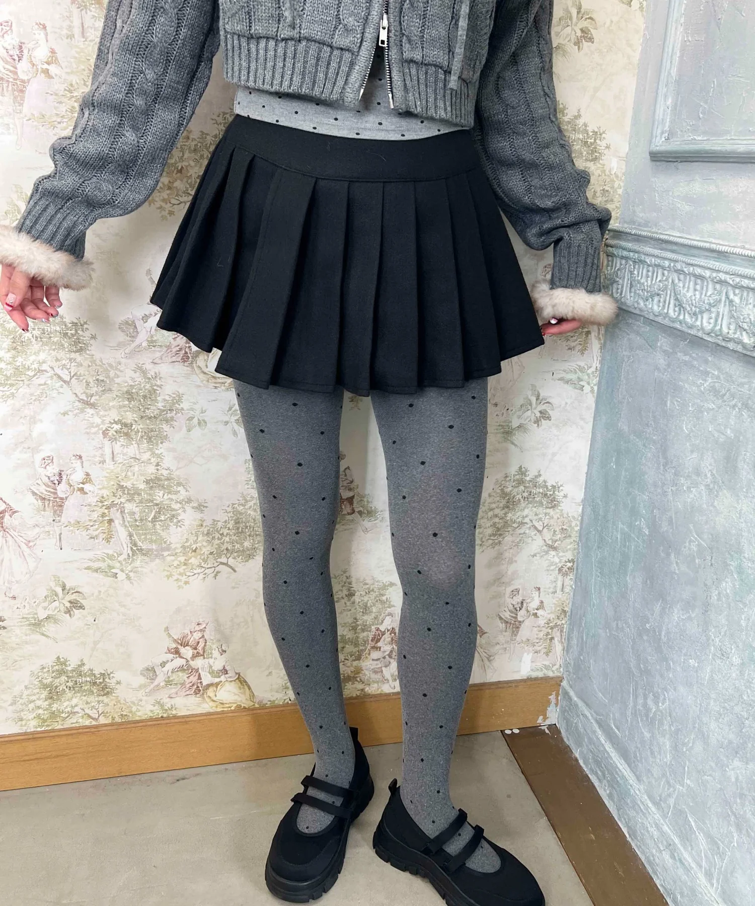 起毛プリーツスカート - Image 9