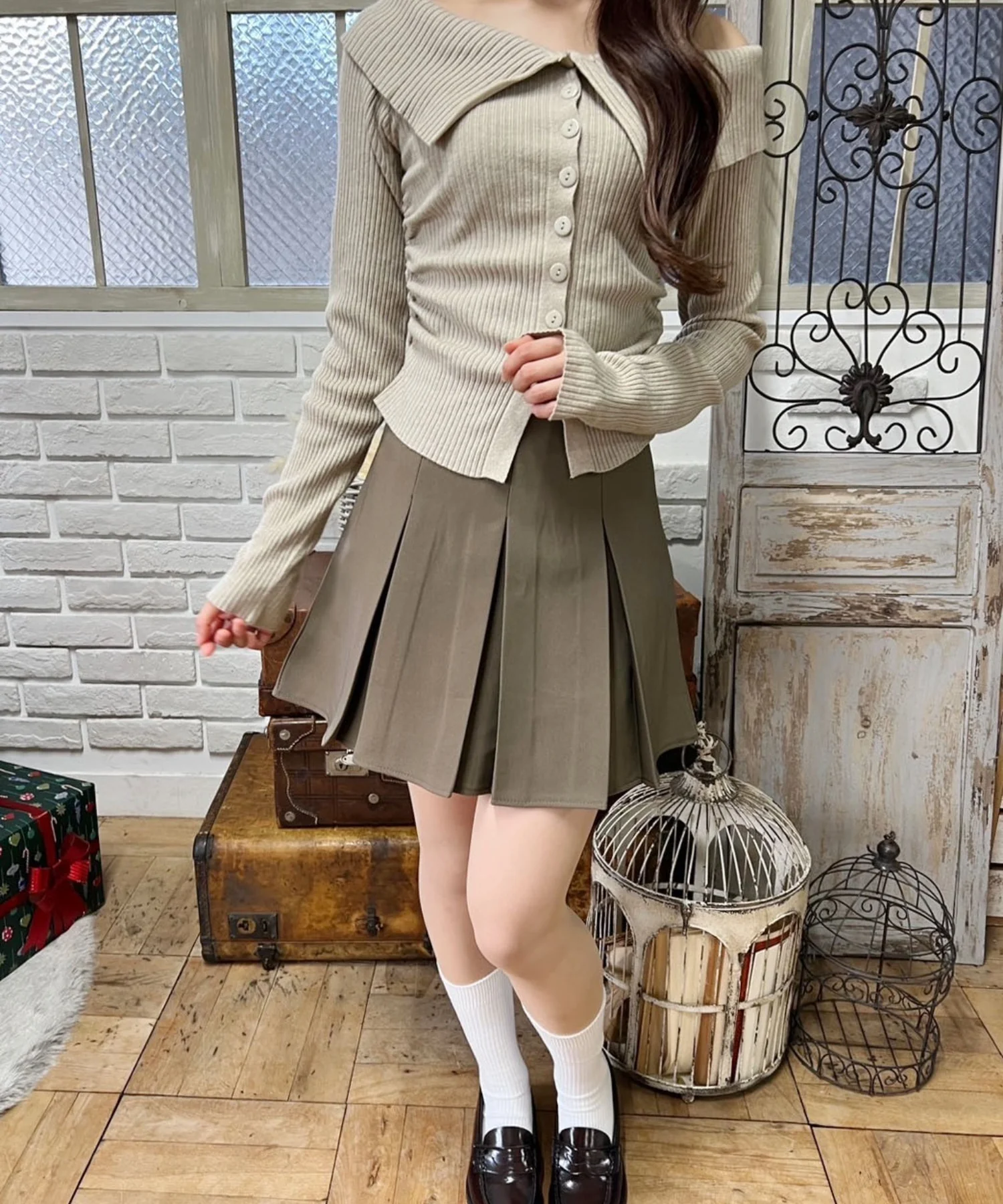 フロントボタンオフショルトップス - Image 18