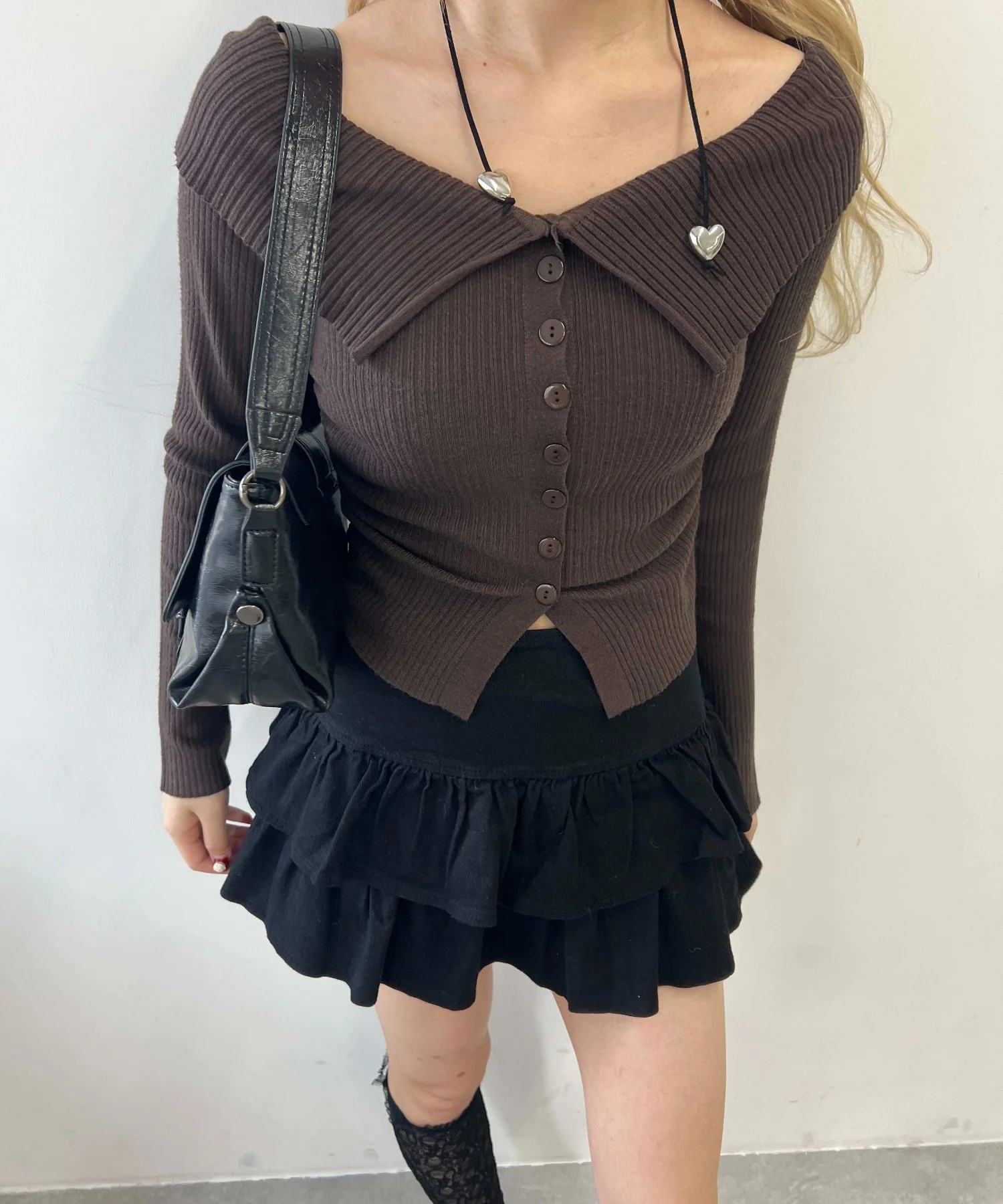 フロントボタンオフショルトップス - Image 8