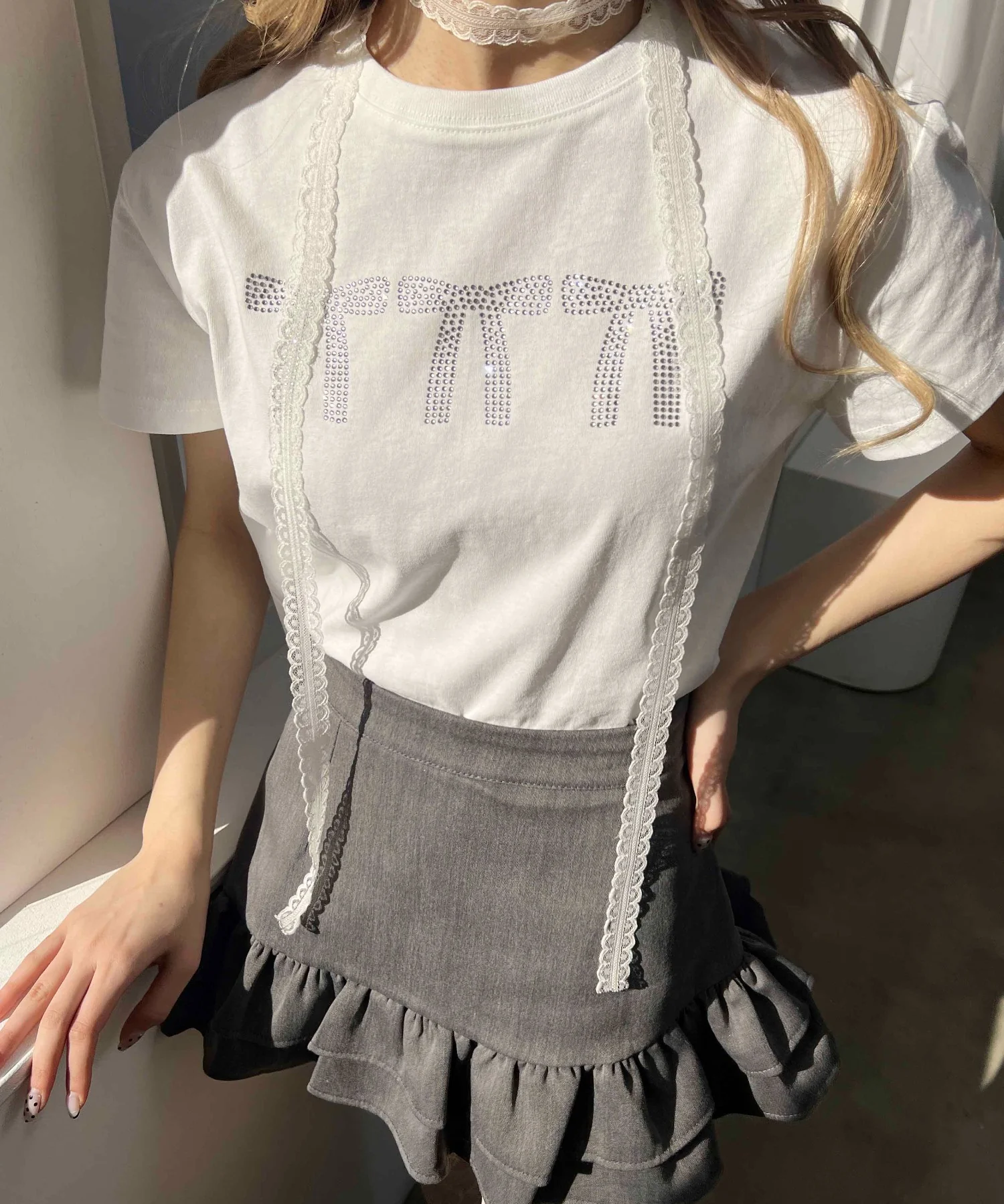 ビジューリボンTシャツ - Image 4