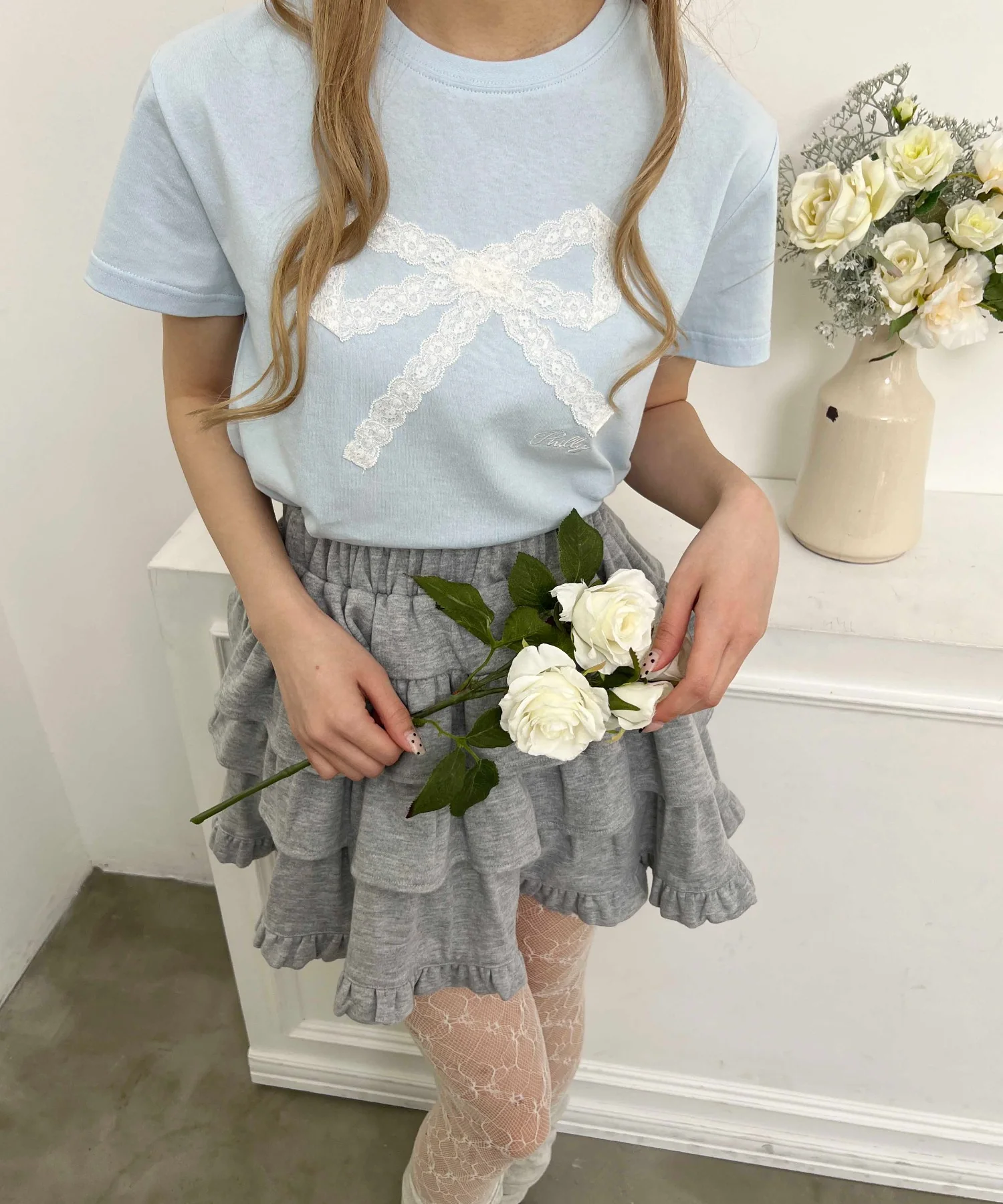 レースリボンTシャツ - Image 5