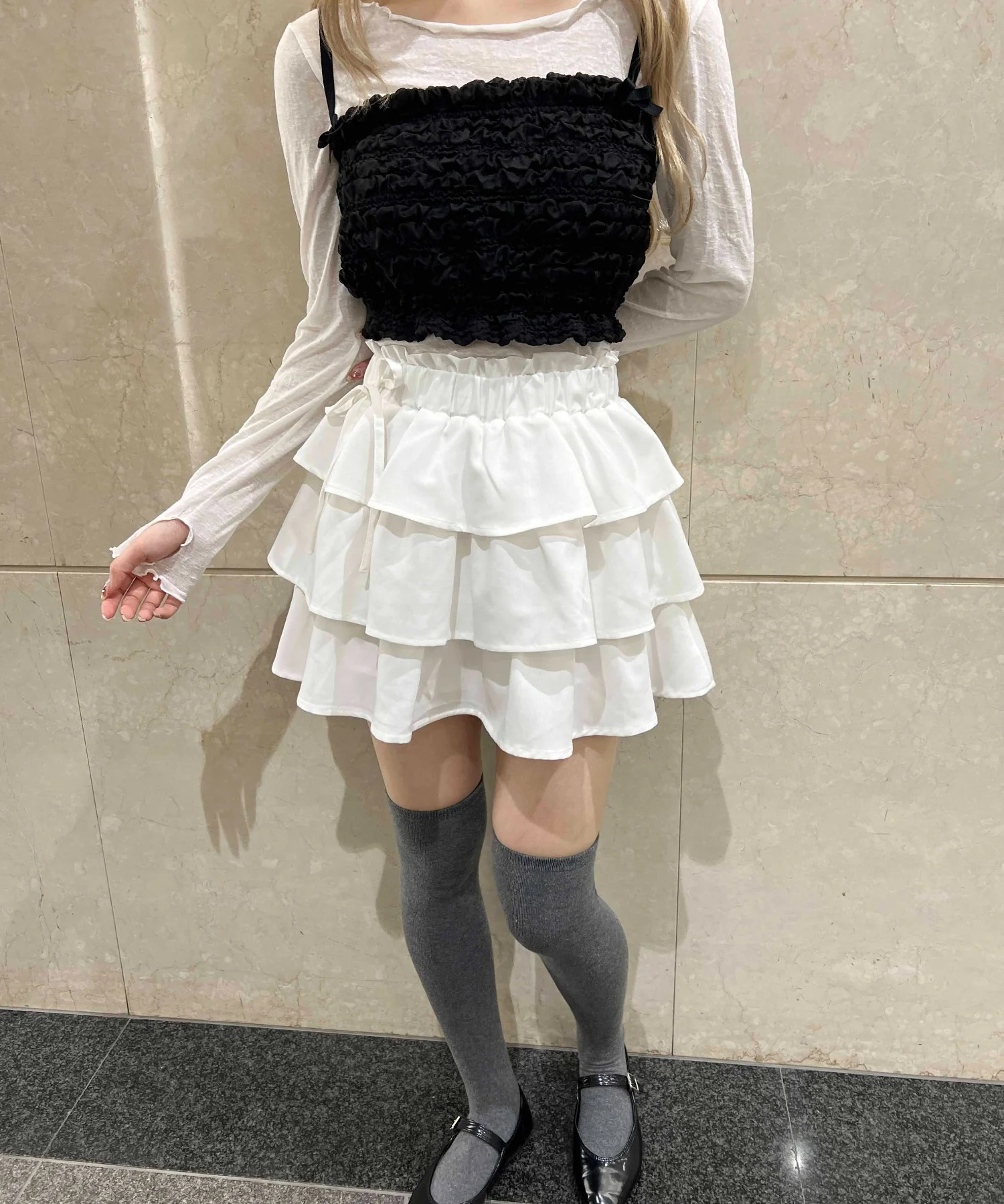 サイドリボンティアードミニスカート - Image 11