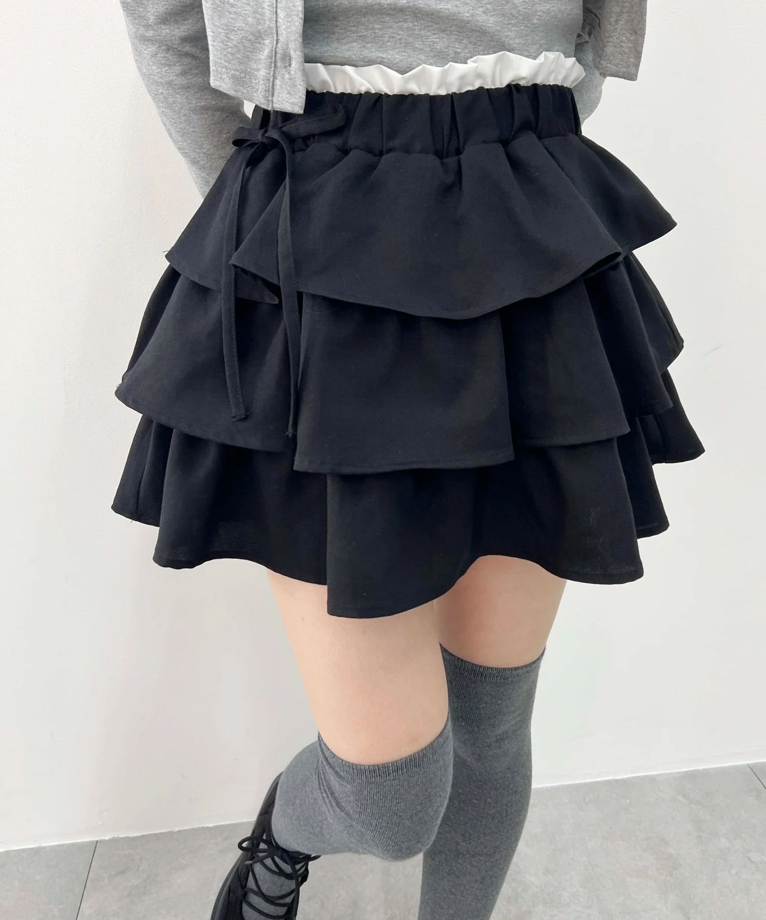 サイドリボンティアードミニスカート - Image 3