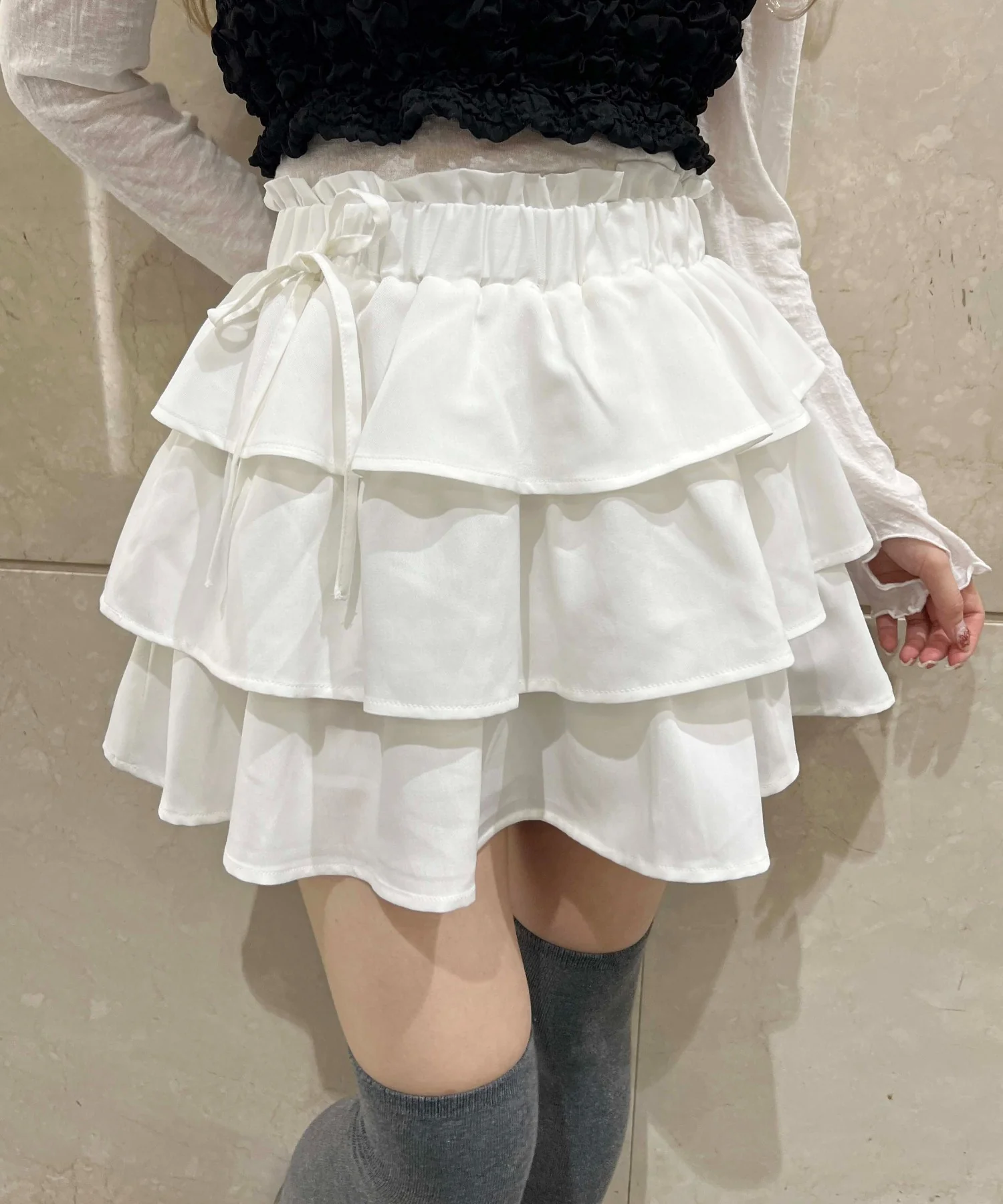 サイドリボンティアードミニスカート - Image 5