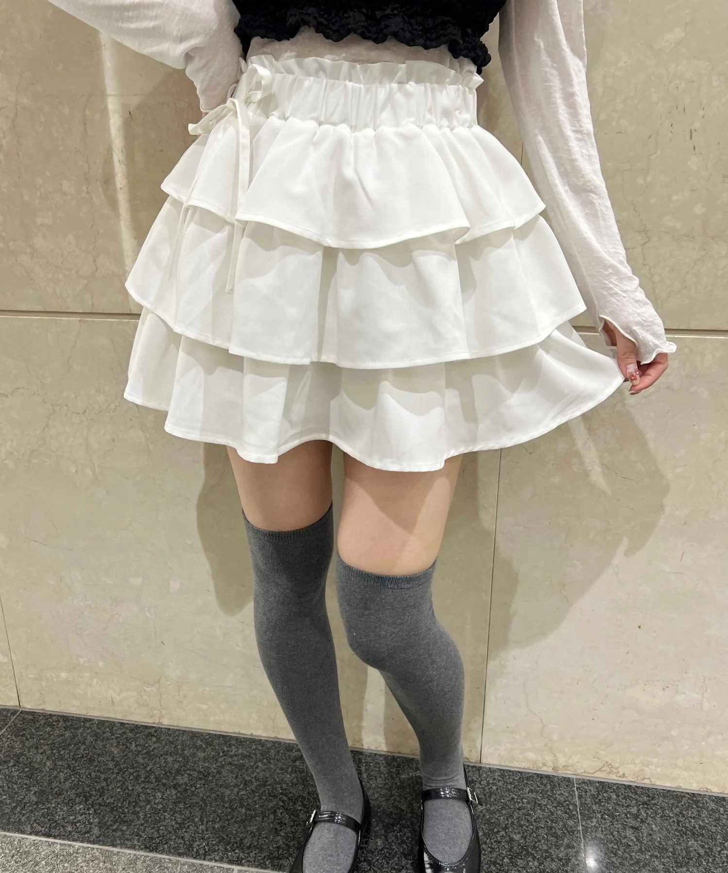 サイドリボンティアードミニスカート - Image 7