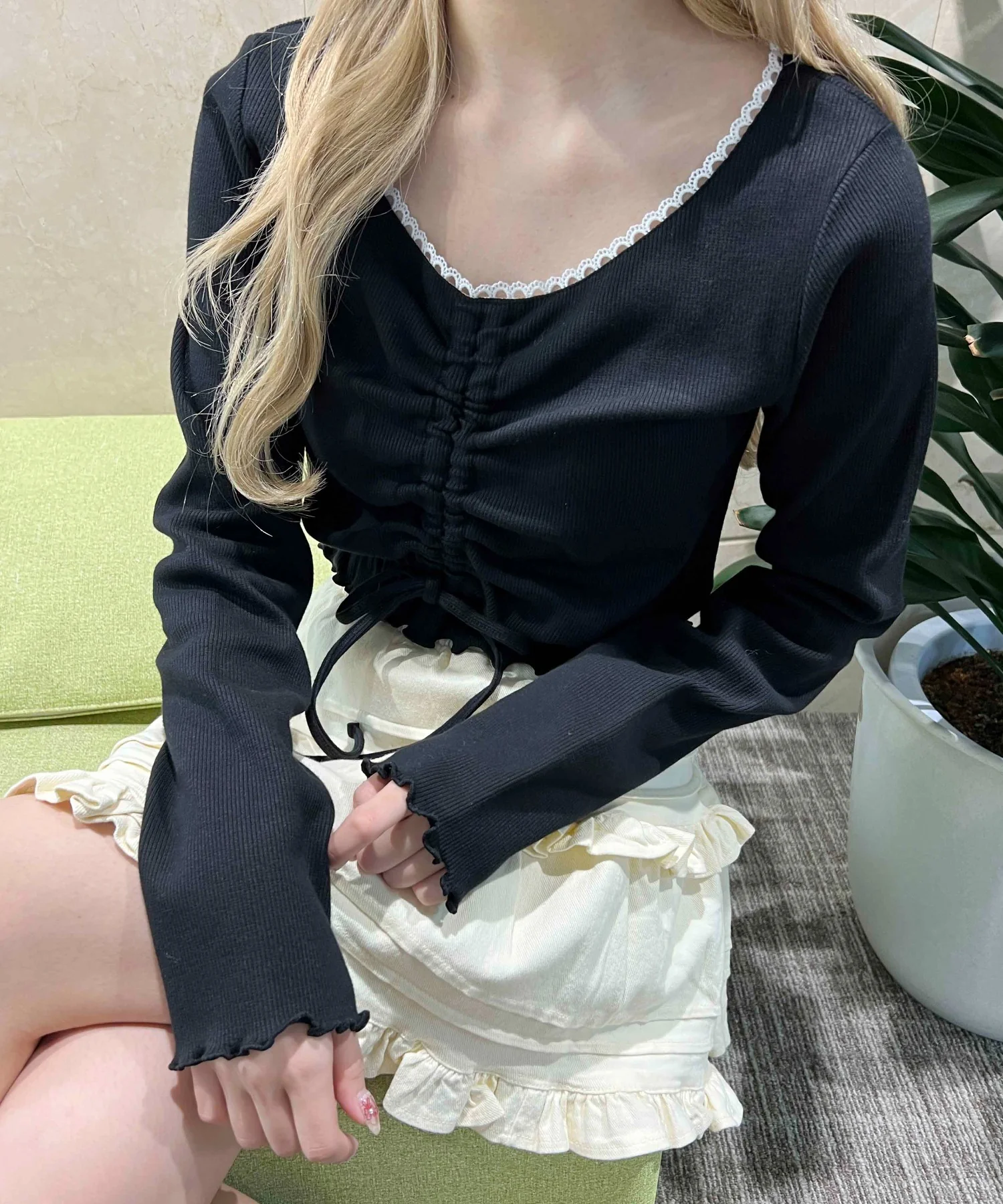 レースパイピングドロストトップス - Image 13