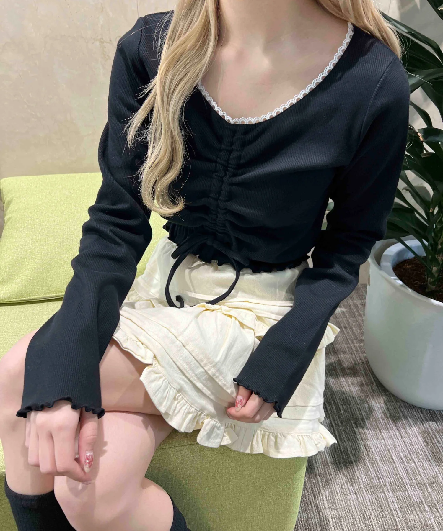 レースパイピングドロストトップス - Image 14