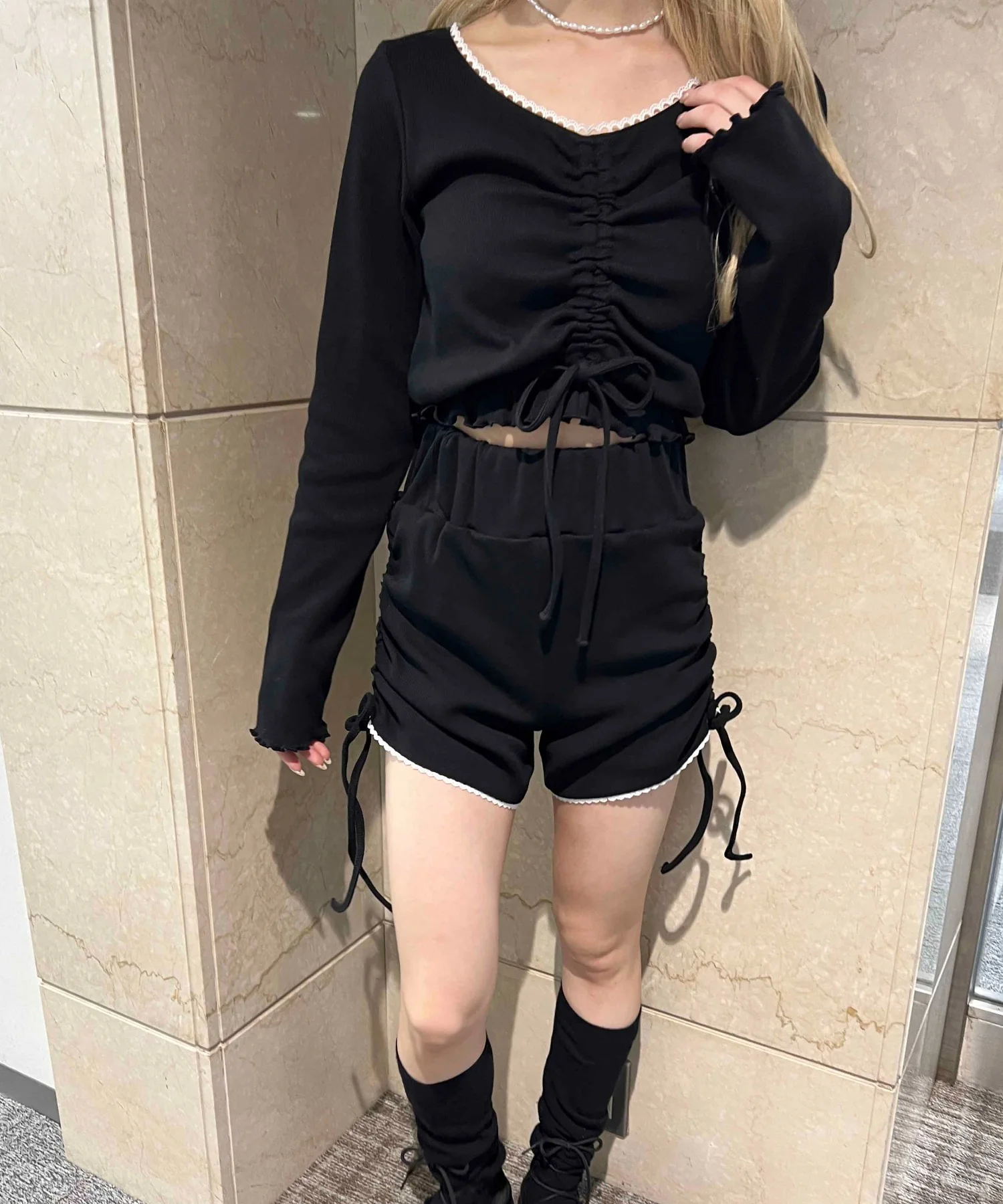 レースパイピングドロストトップス - Image 16