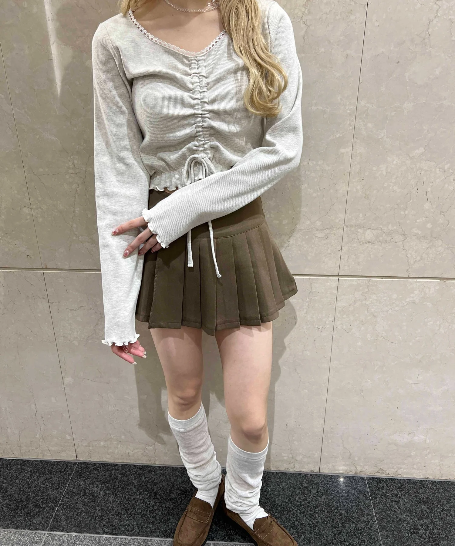 レースパイピングドロストトップス - Image 8