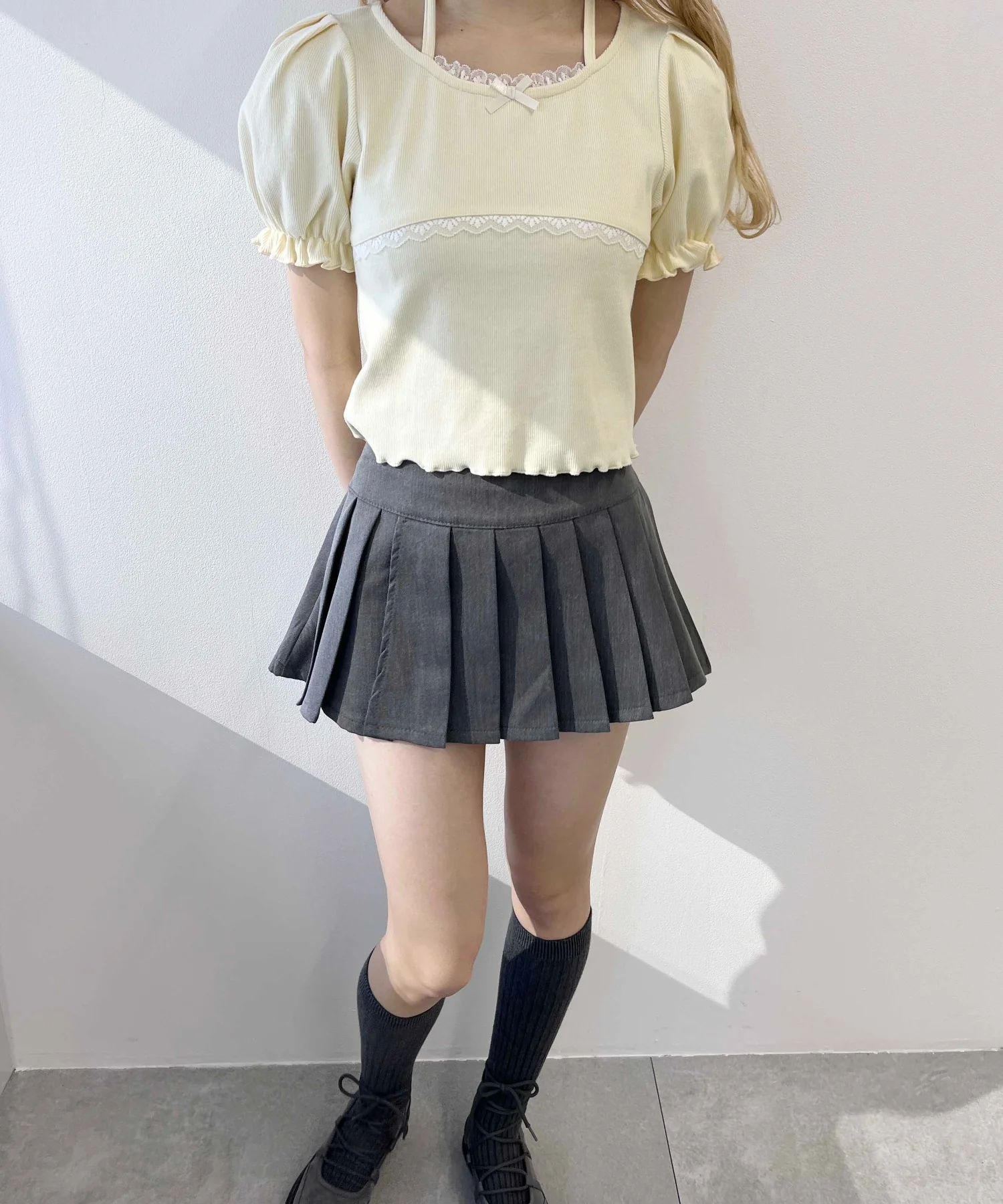 レースパイピングリブトップス - Image 13