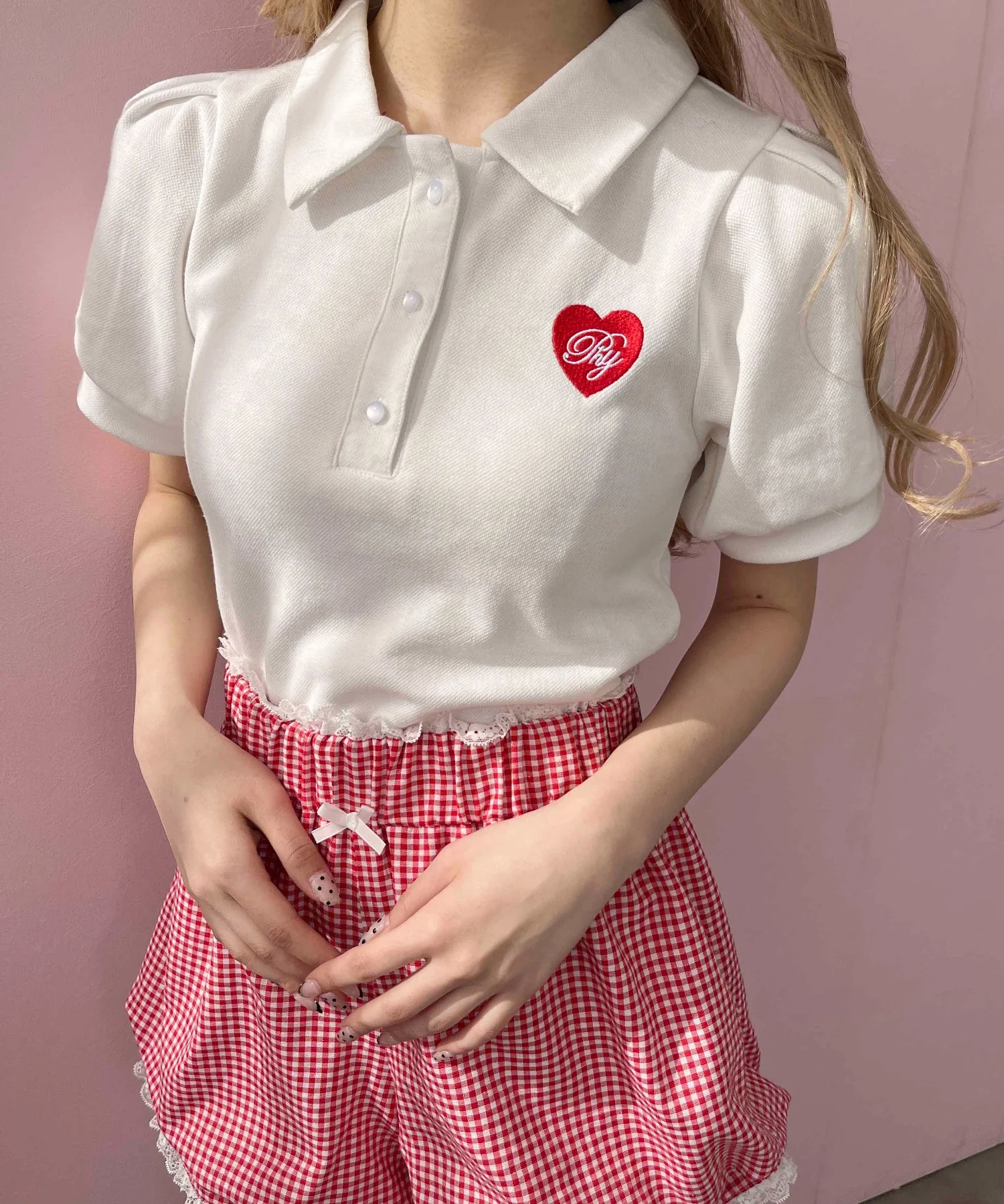 ハートワンポイントポロシャツ - Image 9