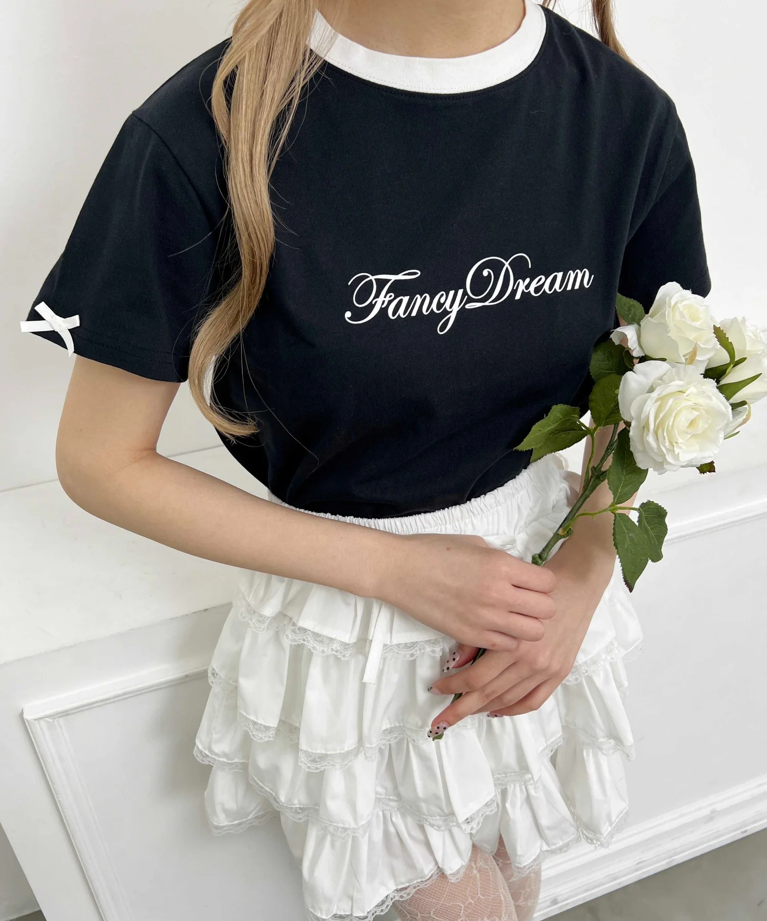 リボンポイントスリーブTシャツ - Image 2