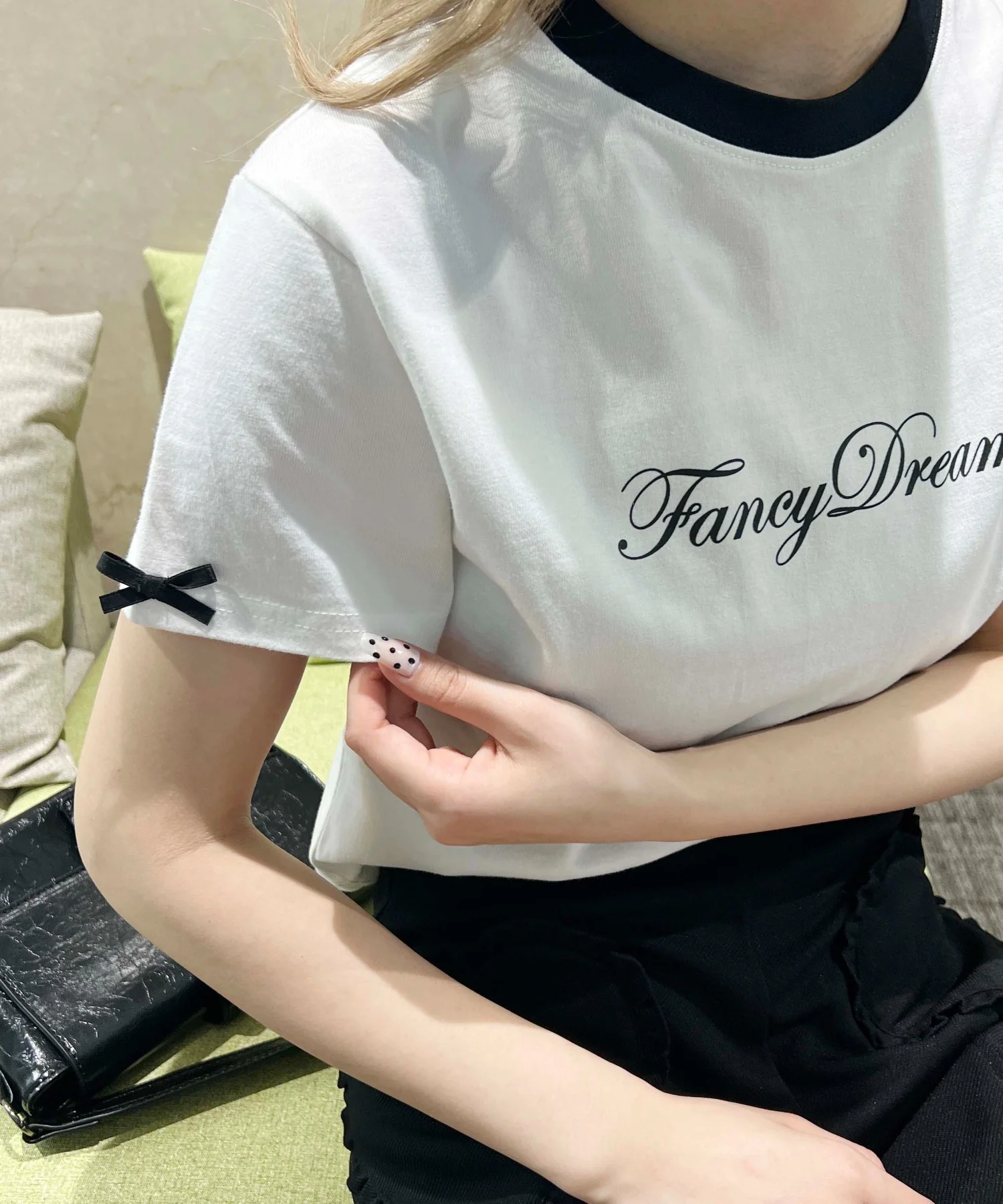 リボンポイントスリーブTシャツ - Image 3