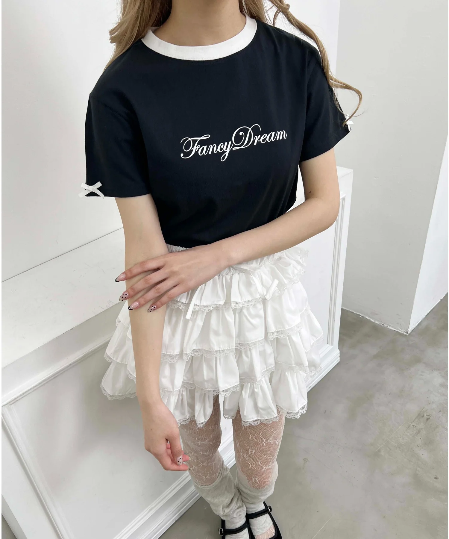 リボンポイントスリーブTシャツ - Image 8
