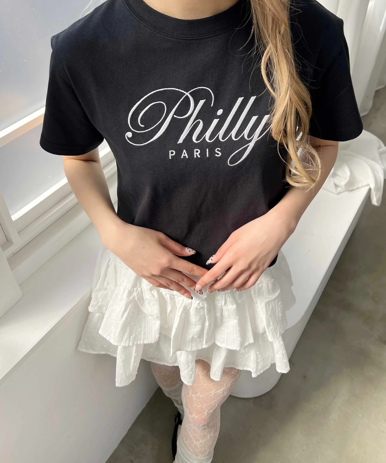 PHILLYロゴ刺繍Tシャツ - Image 3
