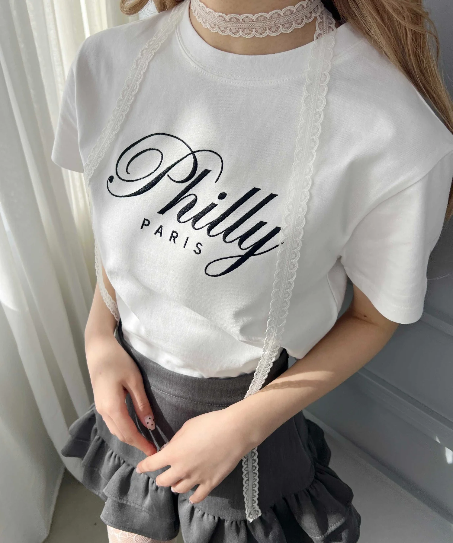 PHILLYロゴ刺繍Tシャツ - Image 7