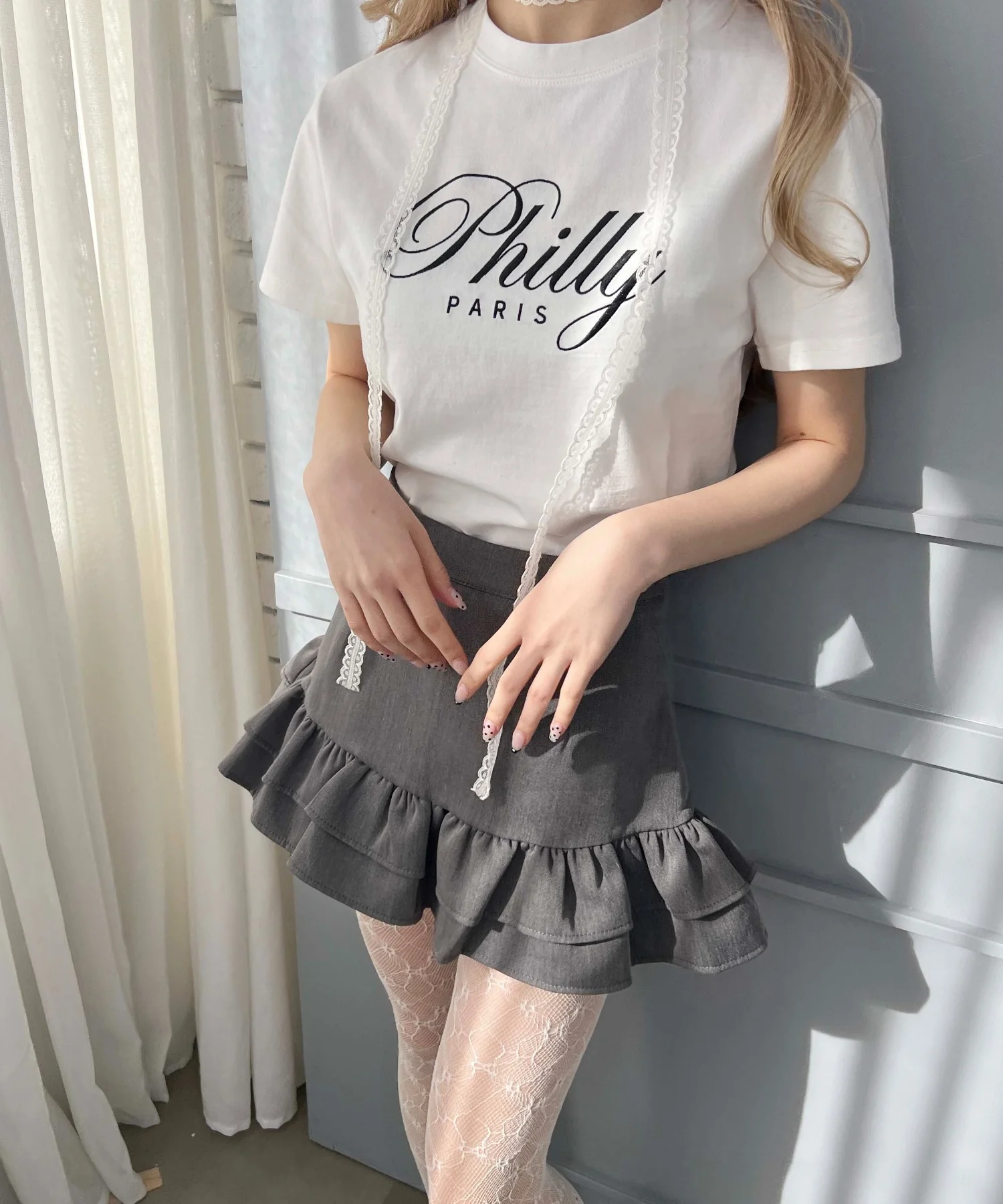 PHILLYロゴ刺繍Tシャツ - Image 8