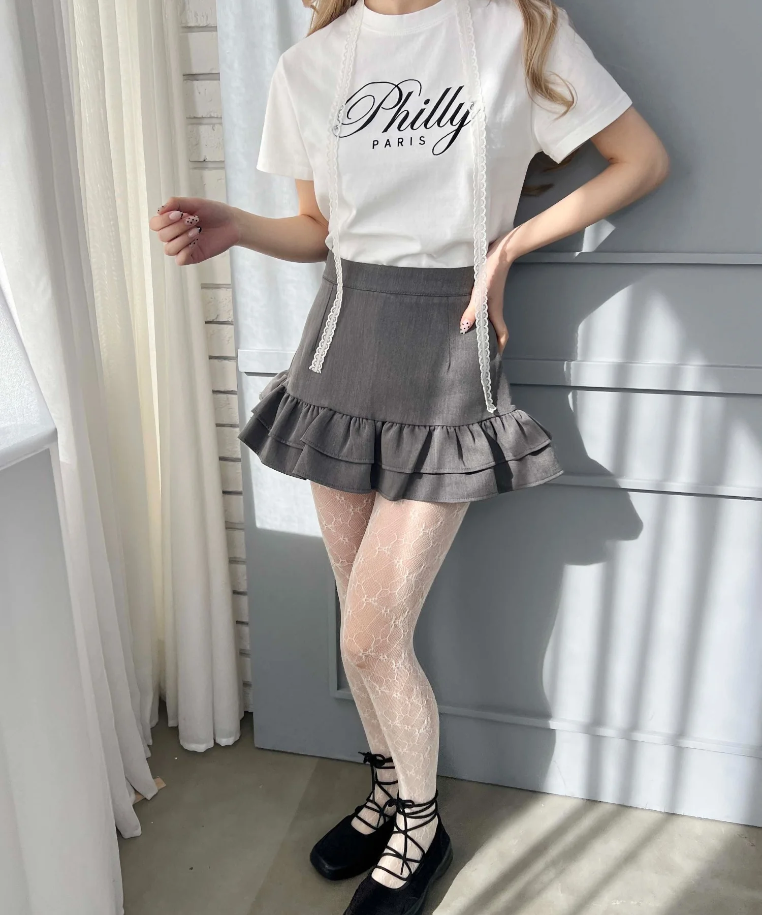PHILLYロゴ刺繍Tシャツ - Image 9