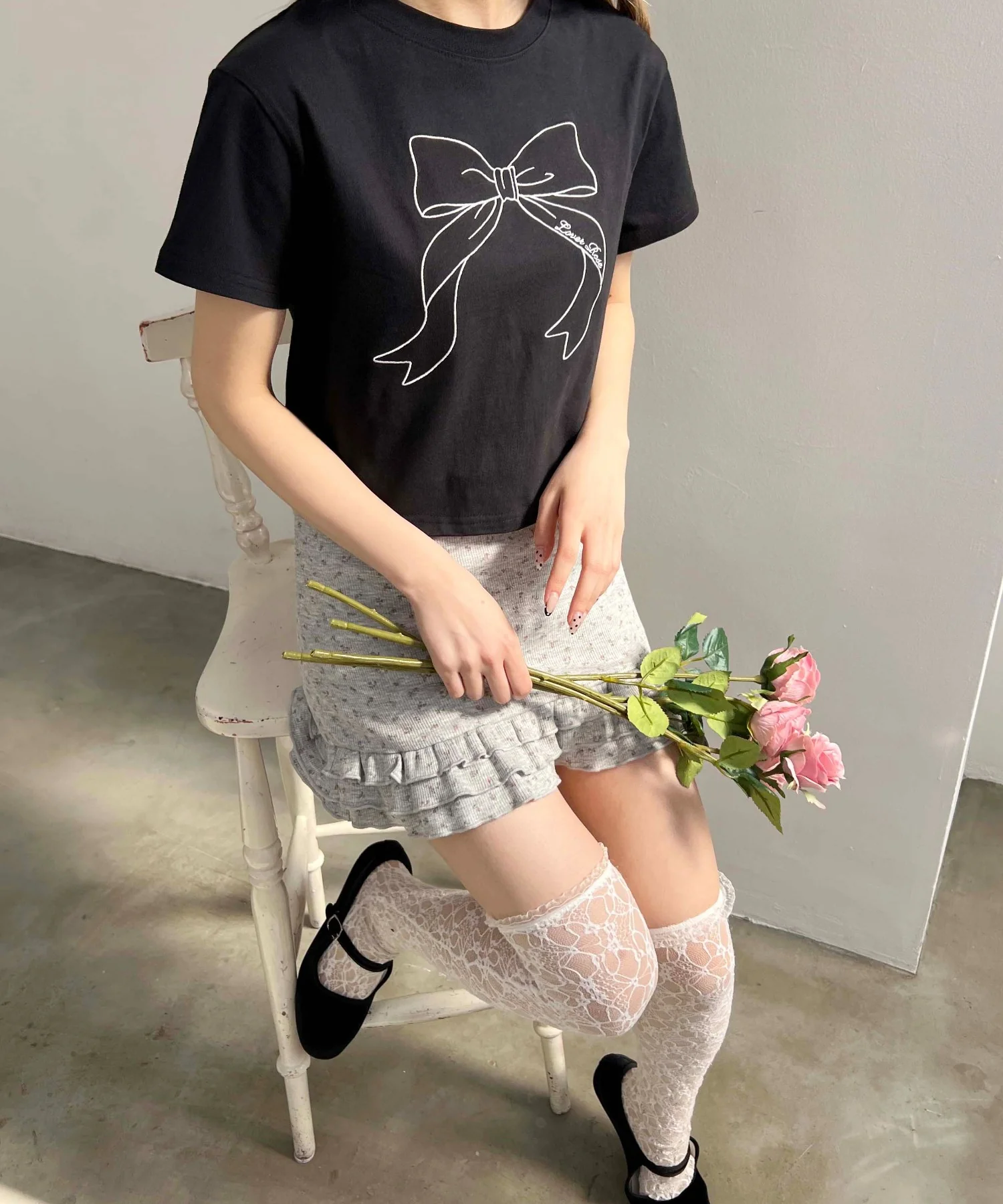 ビッグリボン刺繍Tシャツ - Image 13