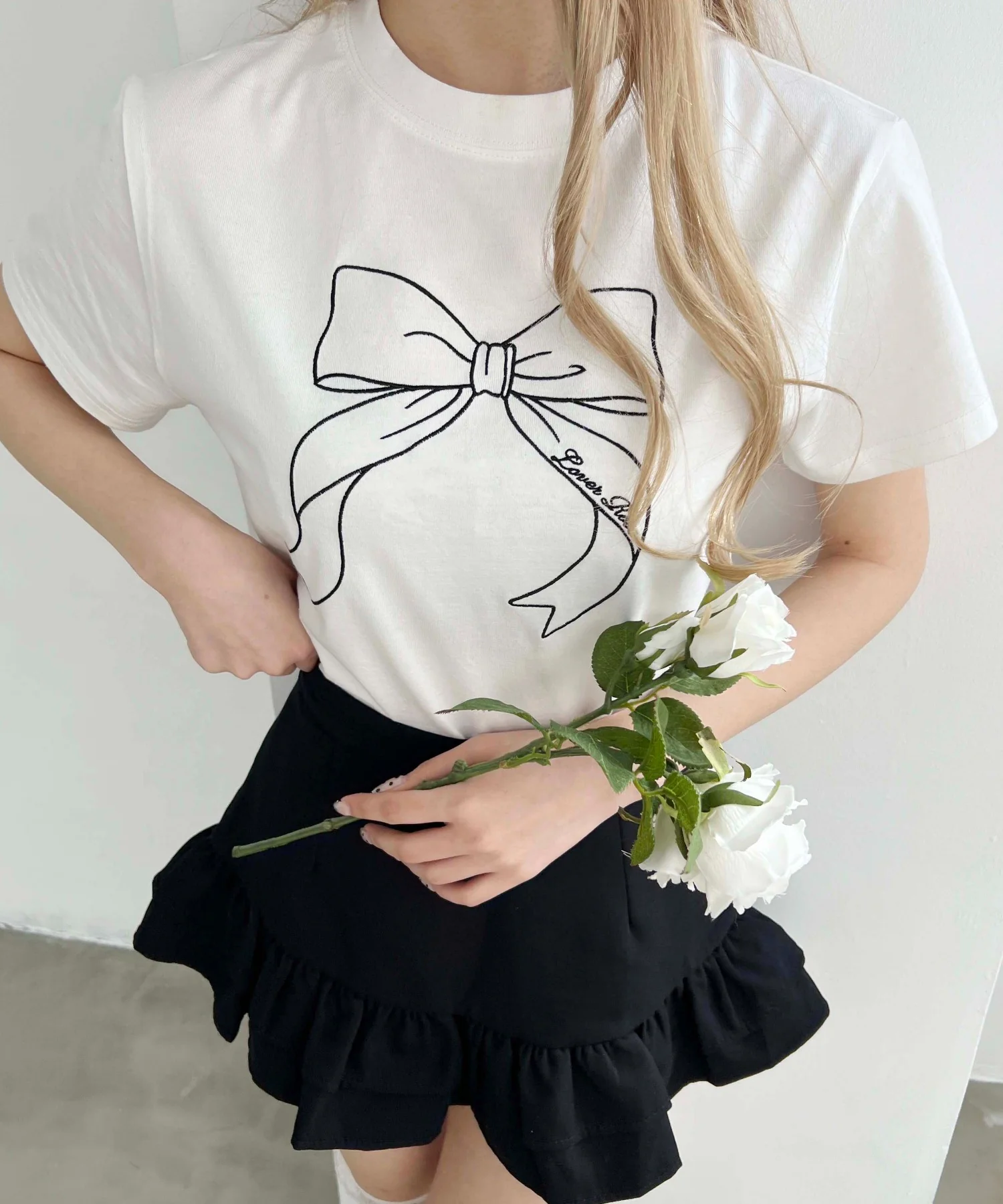 ビッグリボン刺繍Tシャツ - Image 2