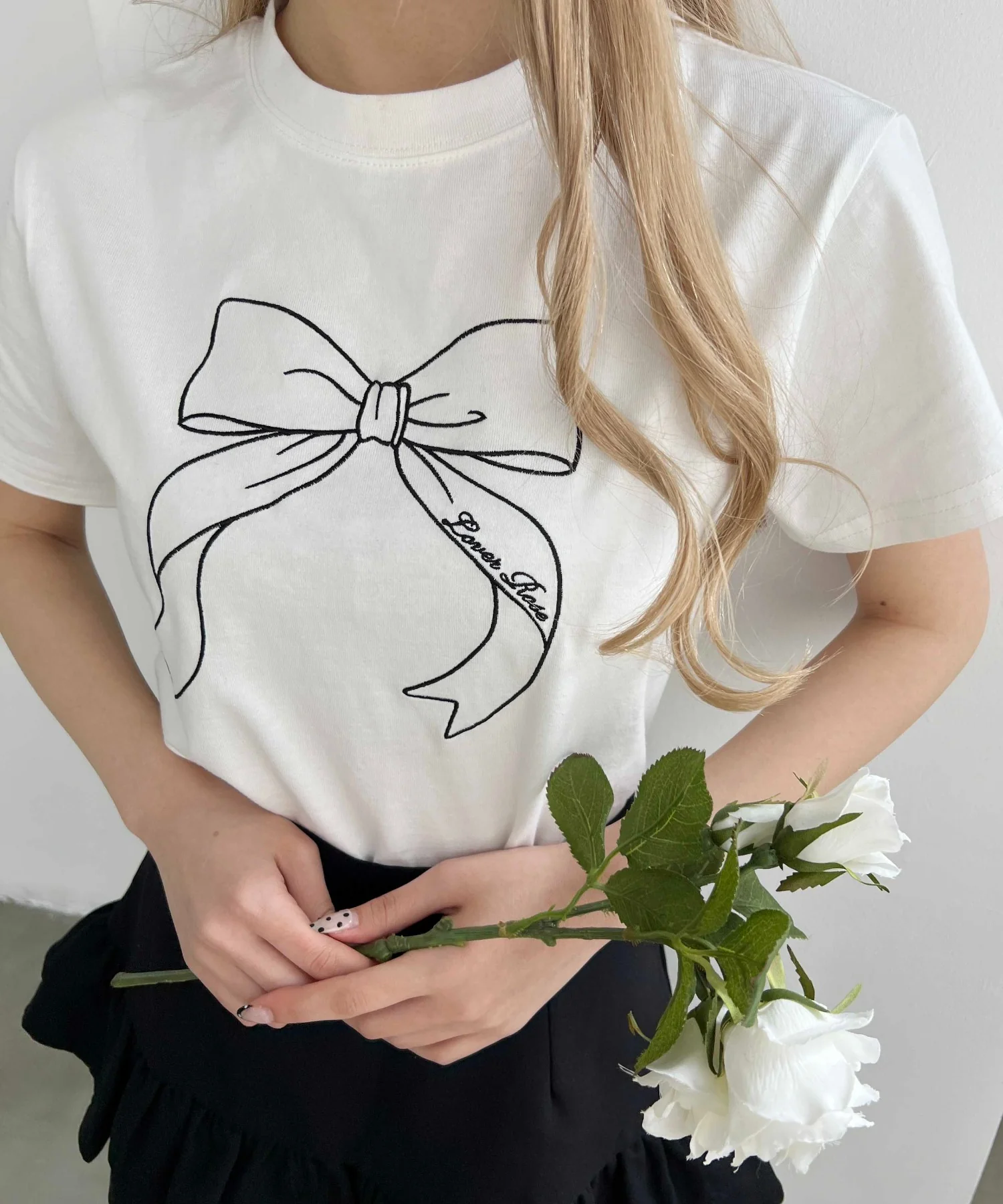 ビッグリボン刺繍Tシャツ - Image 6