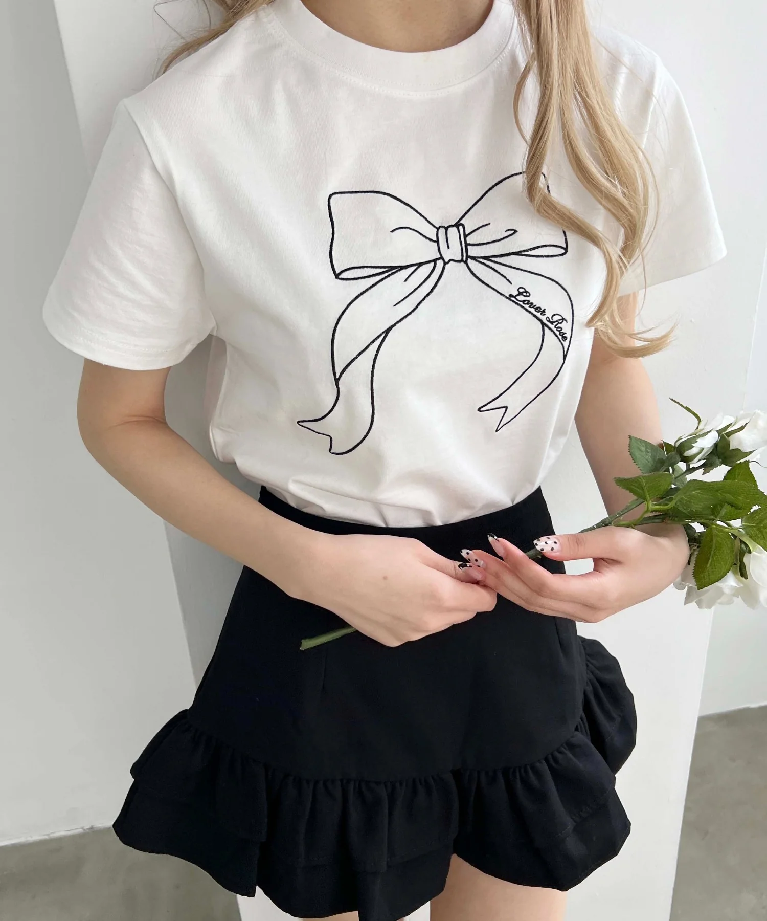 ビッグリボン刺繍Tシャツ - Image 7
