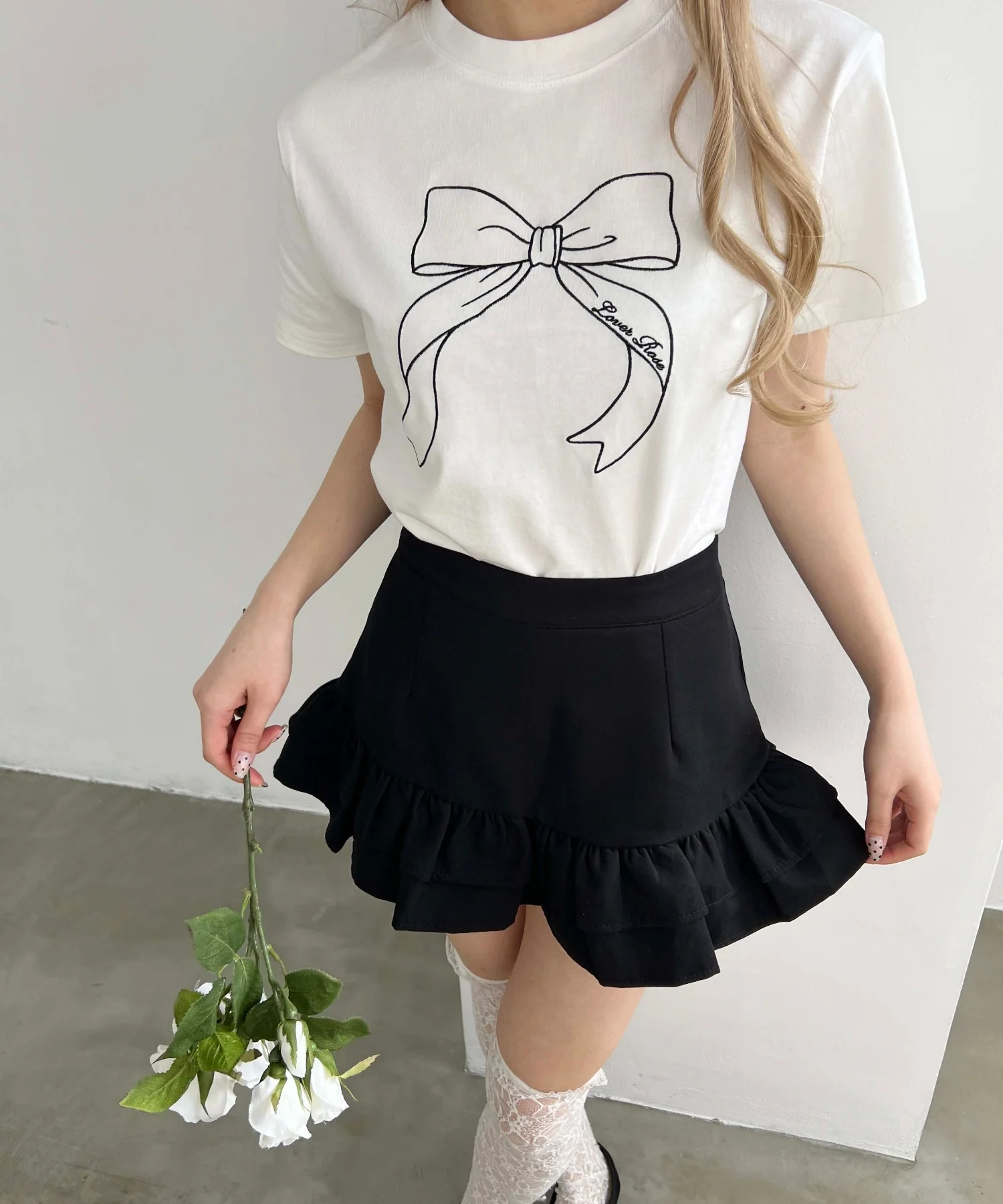 ビッグリボン刺繍Tシャツ - Image 8