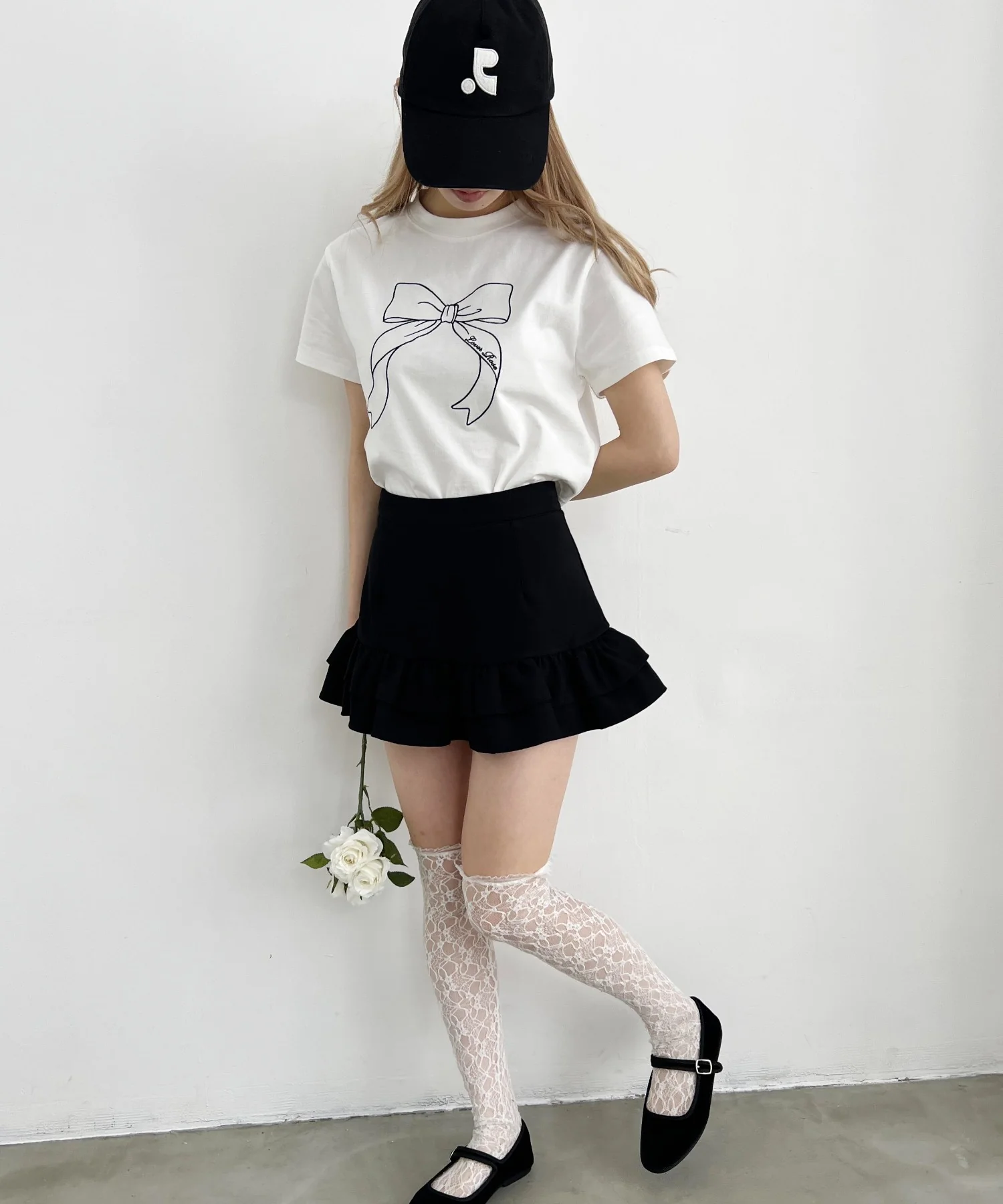 ビッグリボン刺繍Tシャツ - Image 9