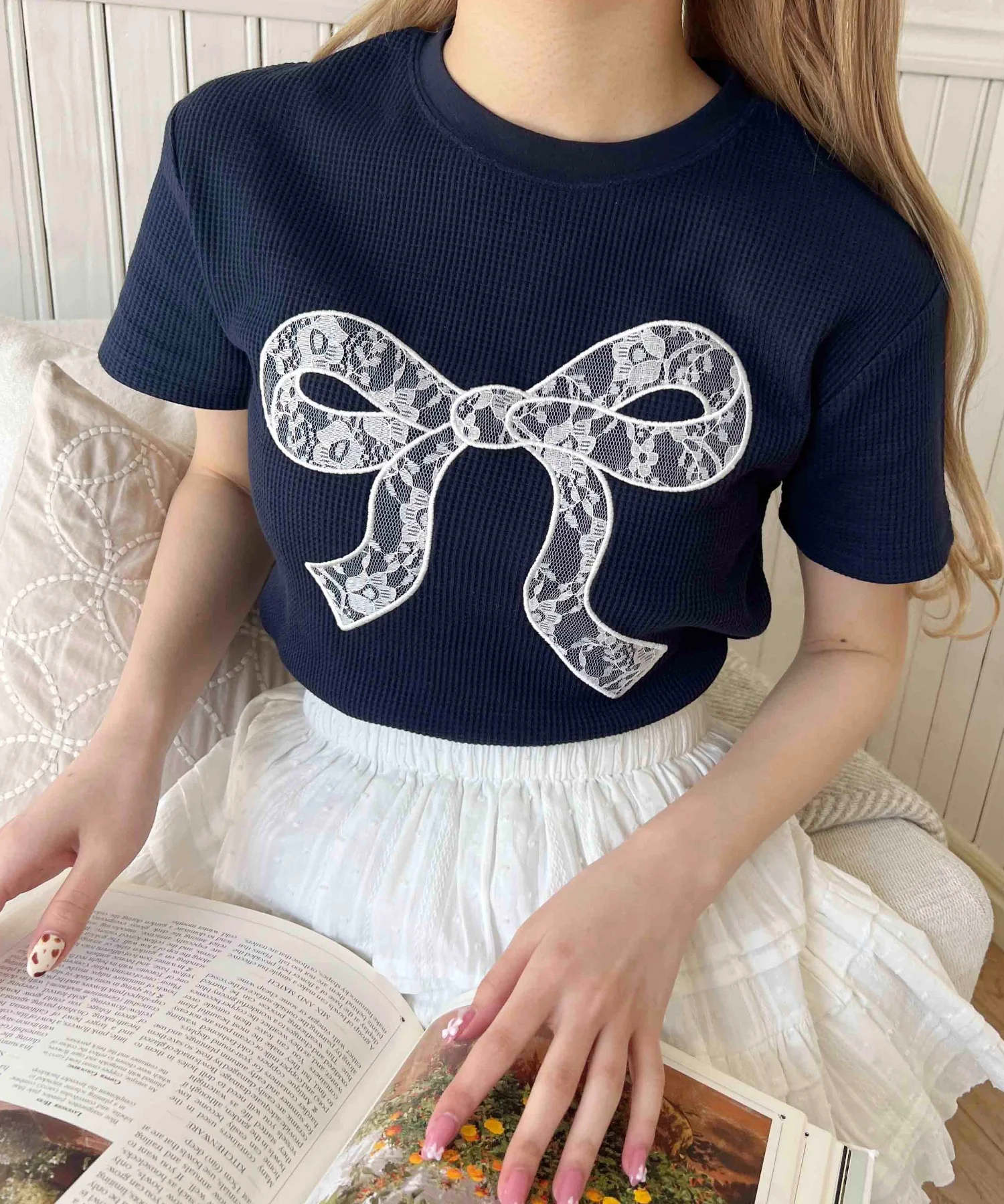 リボンワッペンワッフルTシャツ