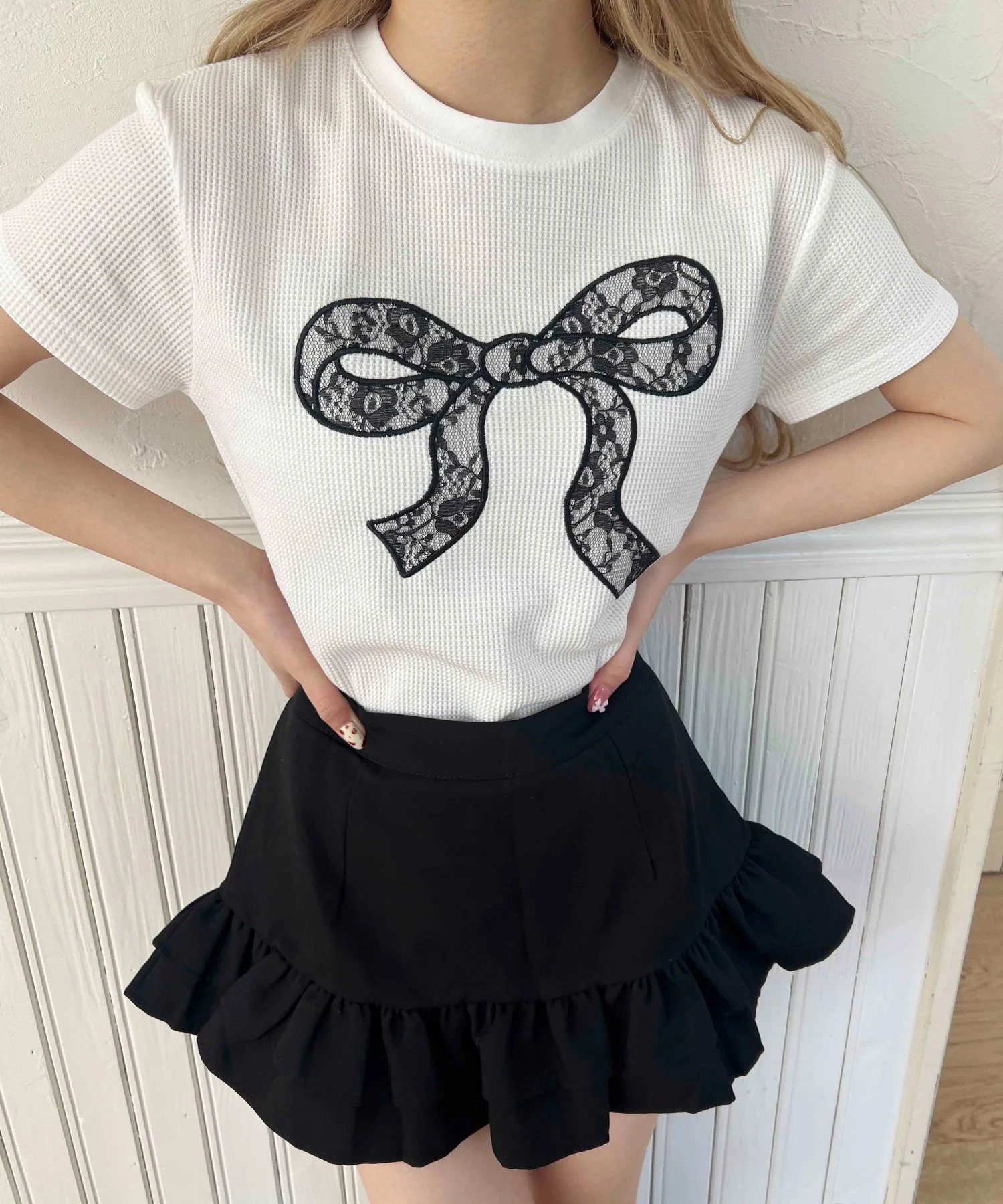 リボンワッペンワッフルTシャツ - Image 10