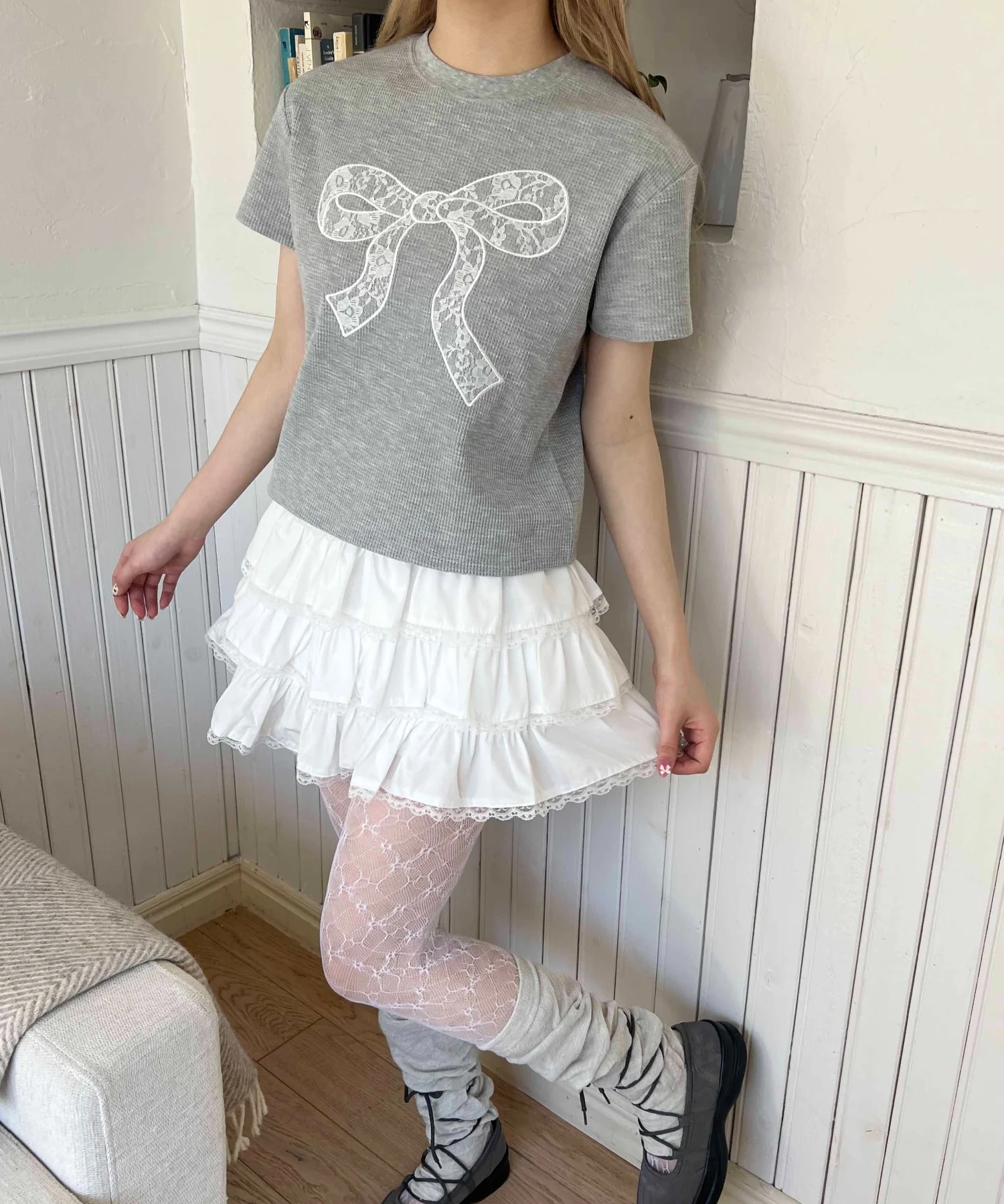 リボンワッペンワッフルTシャツ - Image 17