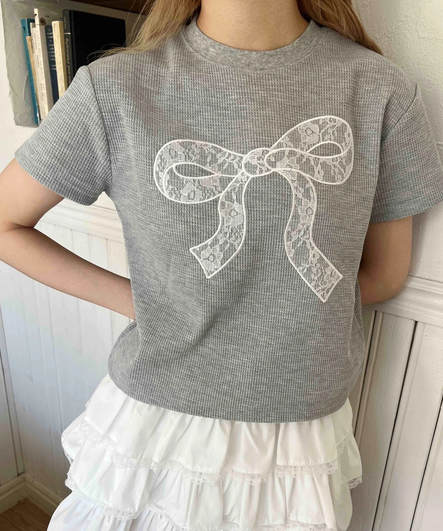 リボンワッペンワッフルTシャツ - Image 3