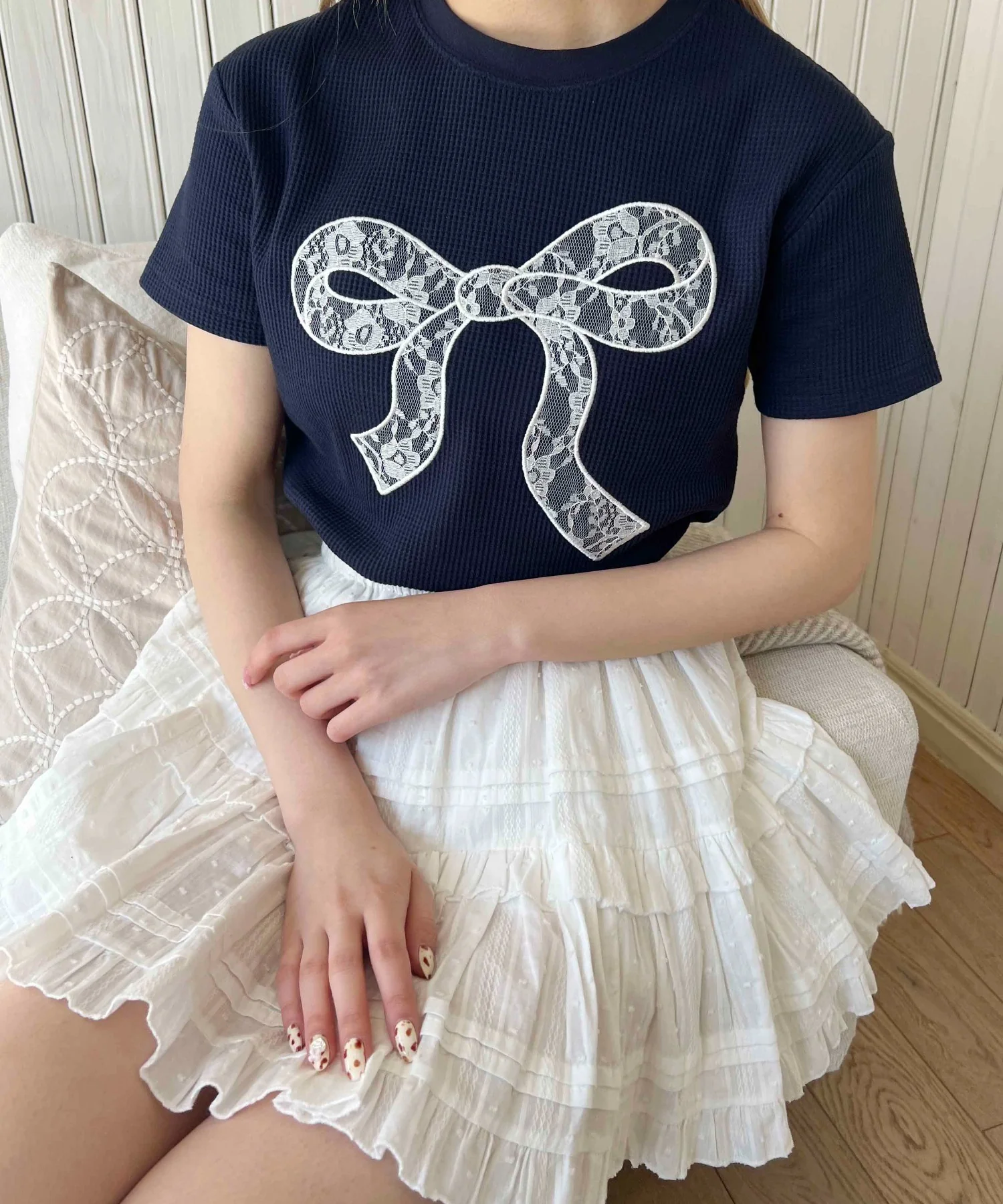 リボンワッペンワッフルTシャツ - Image 5