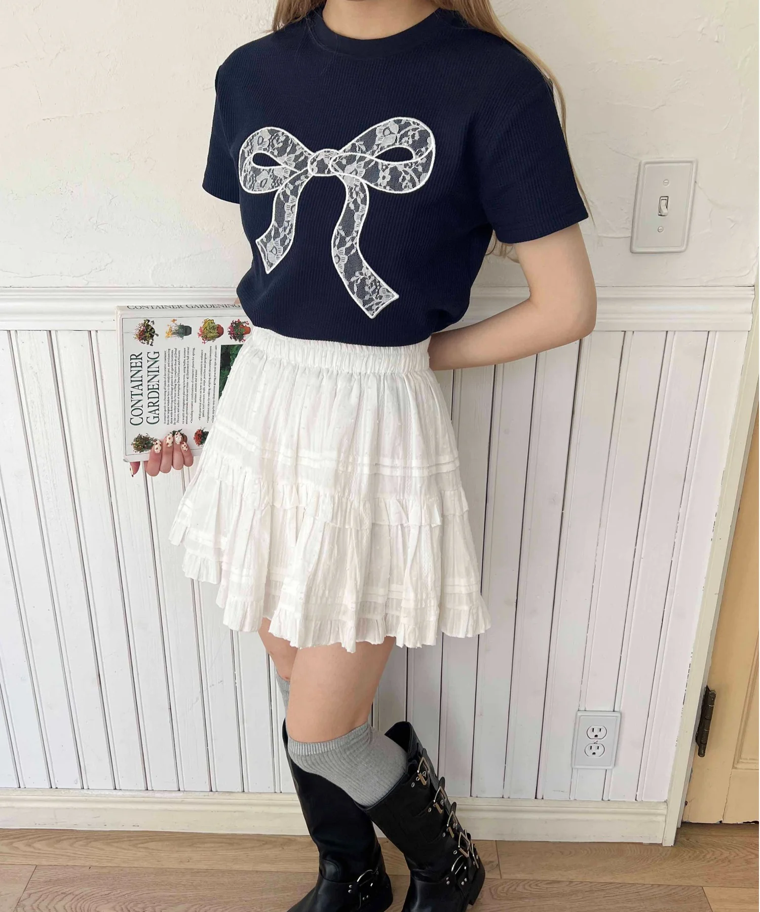 リボンワッペンワッフルTシャツ - Image 6