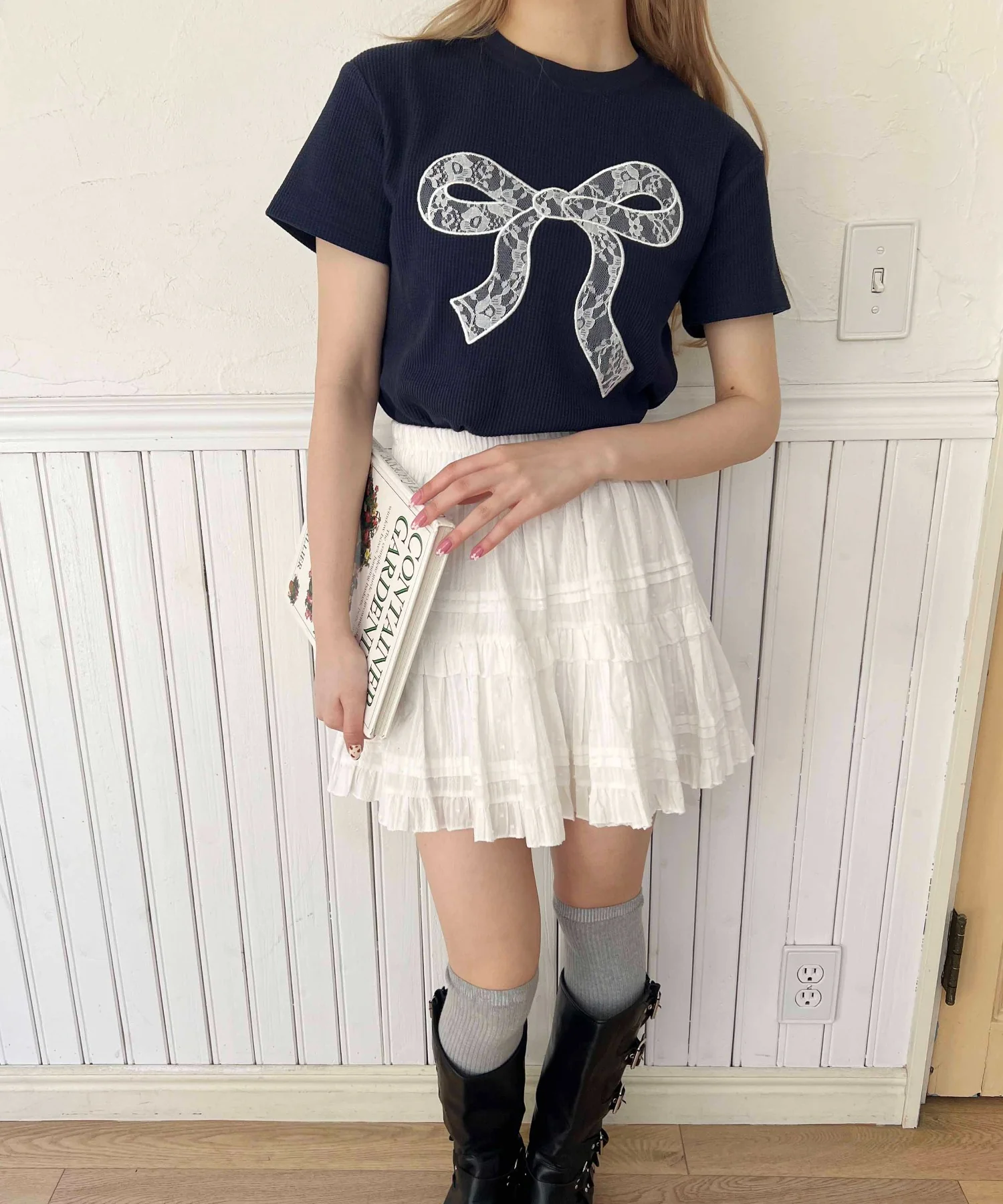 リボンワッペンワッフルTシャツ - Image 7