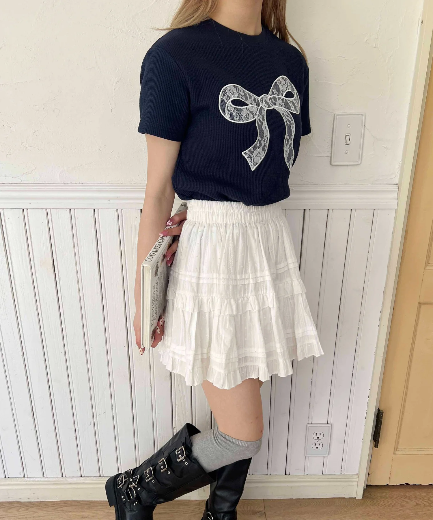 リボンワッペンワッフルTシャツ - Image 8