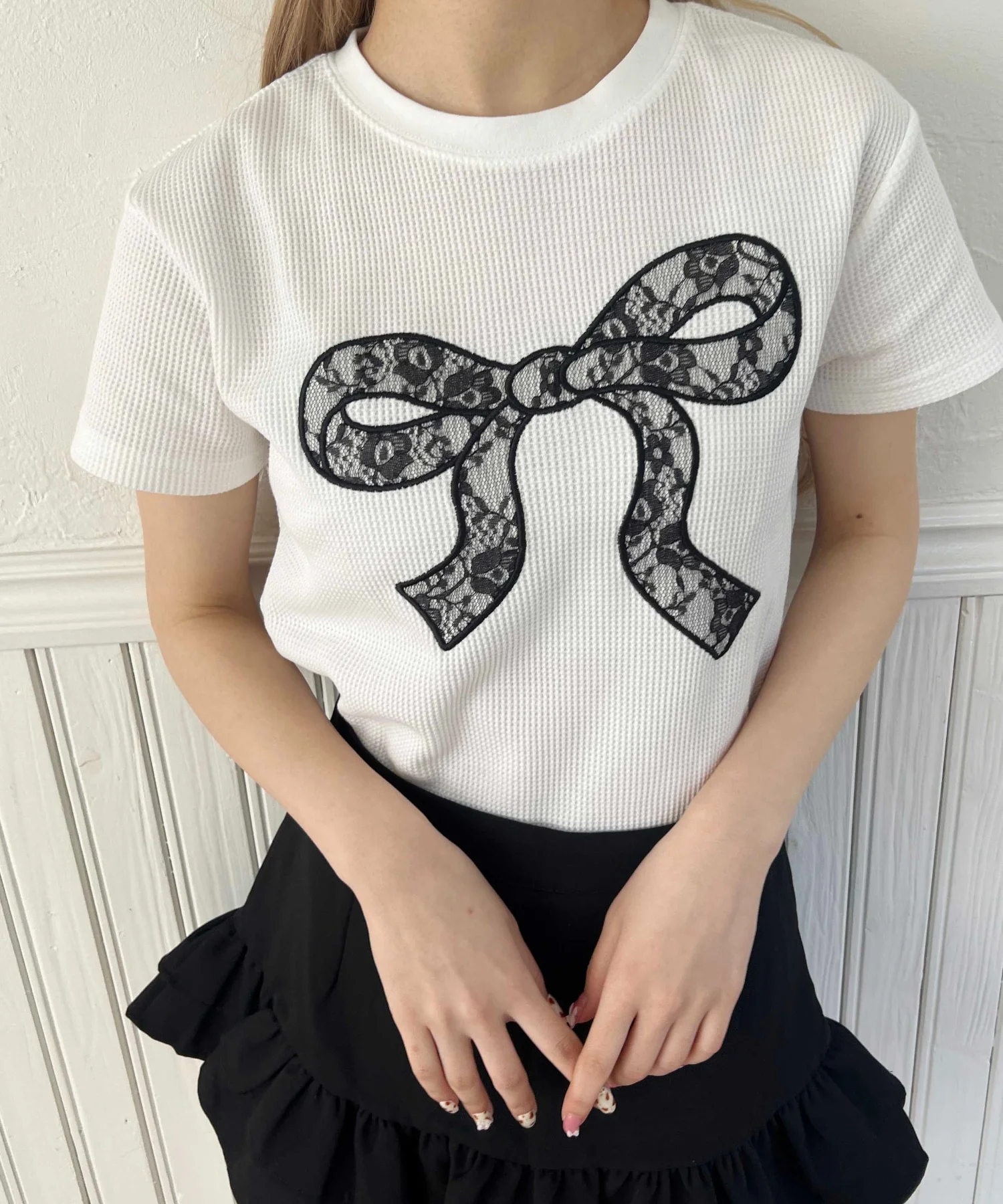 リボンワッペンワッフルTシャツ - Image 9