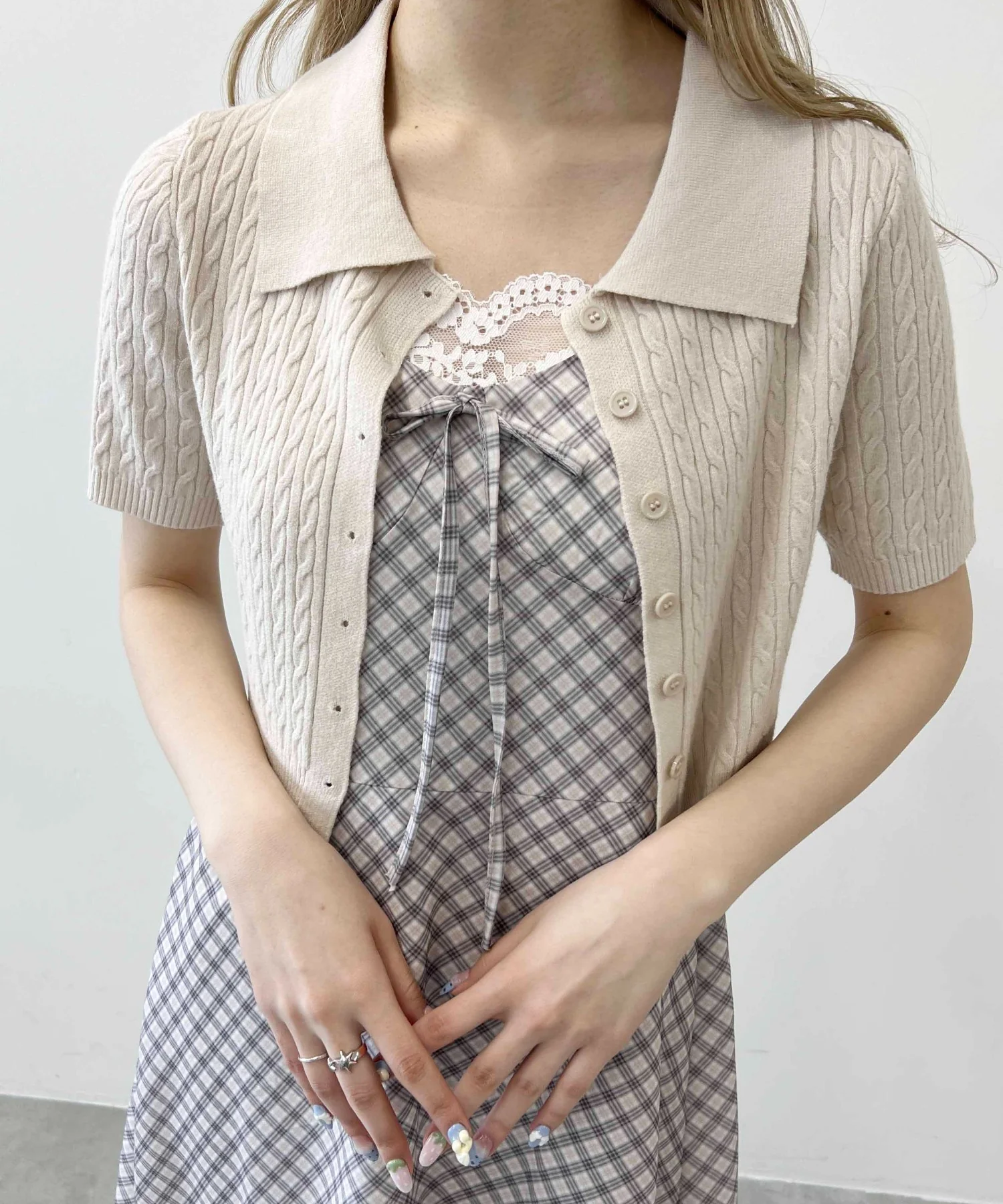 プチケーブル半袖カーディガン - Image 11