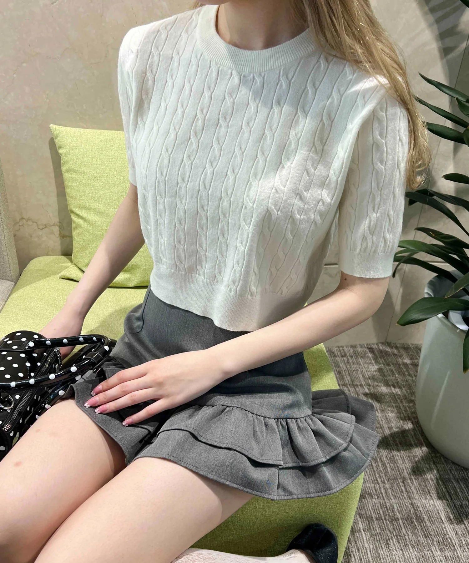 ケーブル半袖ニット - Image 12