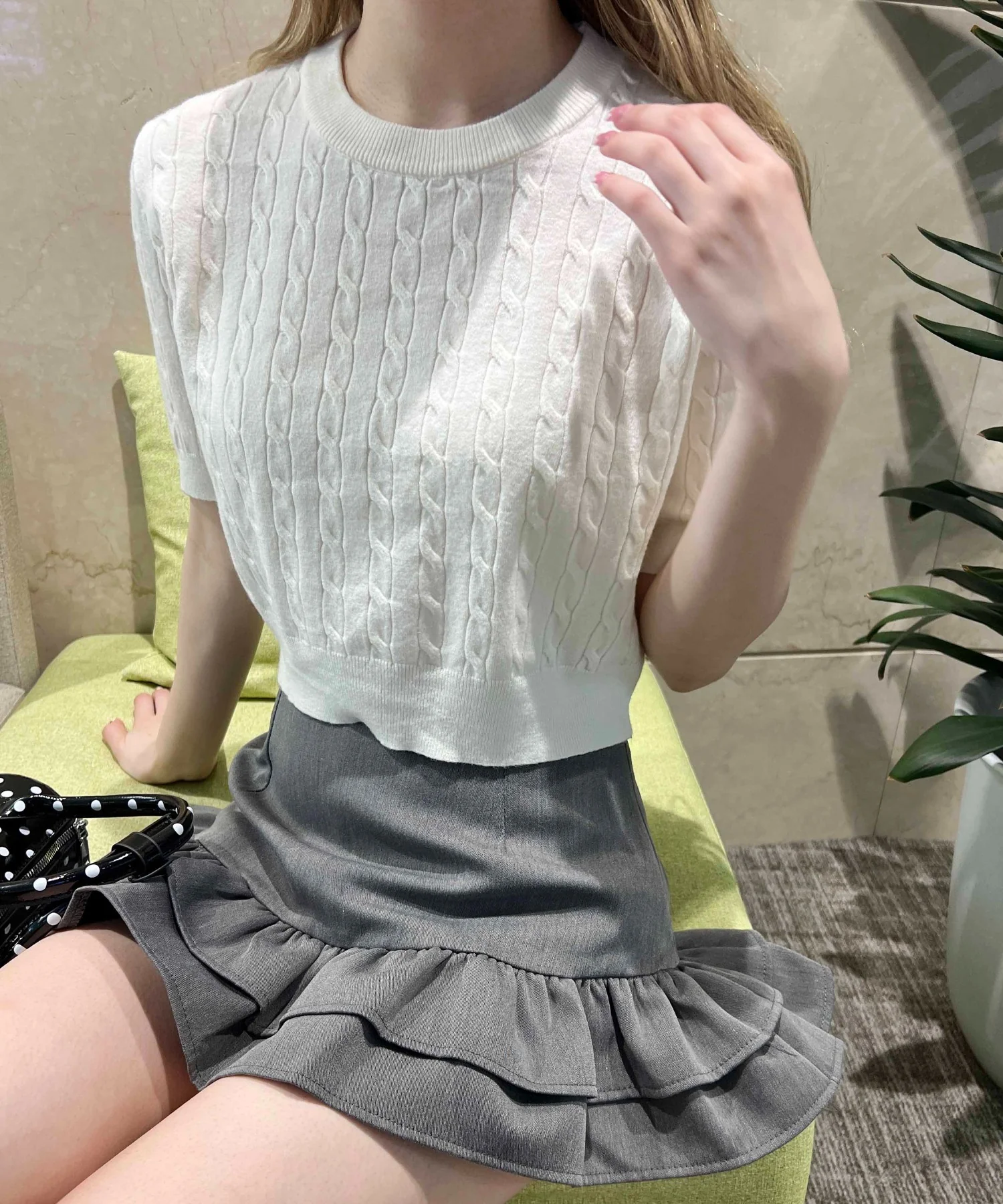 ケーブル半袖ニット - Image 13