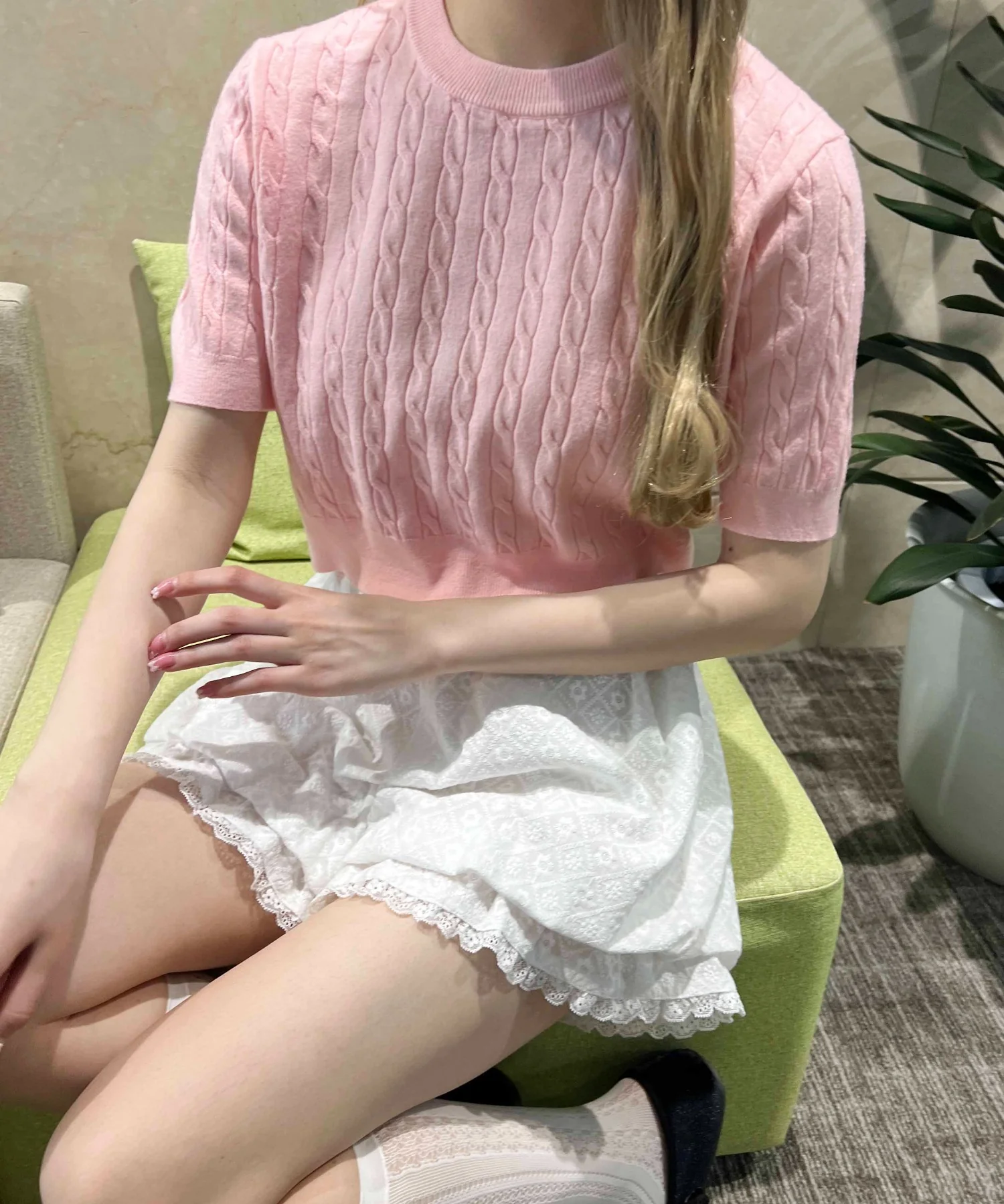 ケーブル半袖ニット - Image 6